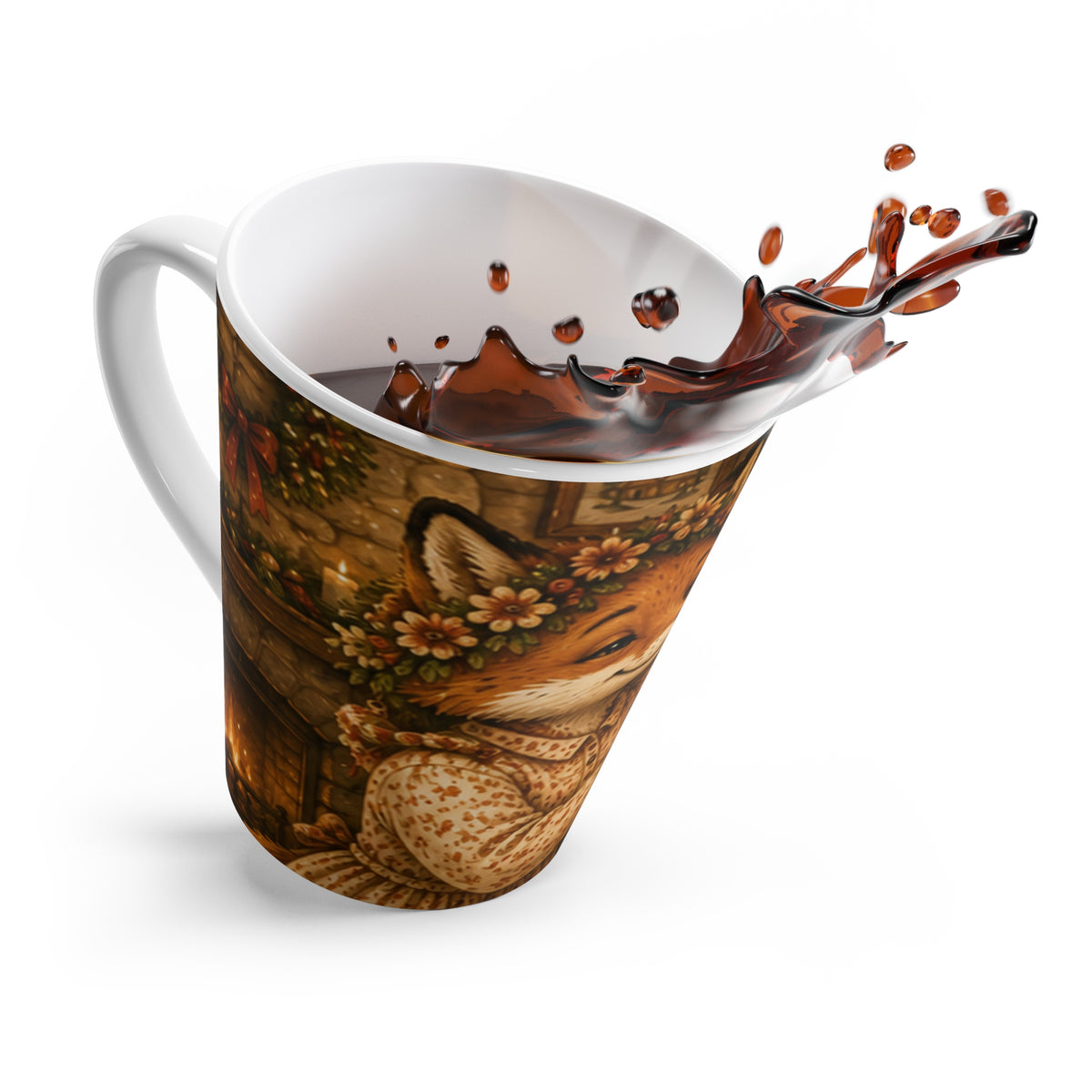 Christmas Latte Mug – Woodland Tree Adventure Holiday Coffee Mug | Fern's Kozy Fox Cottage