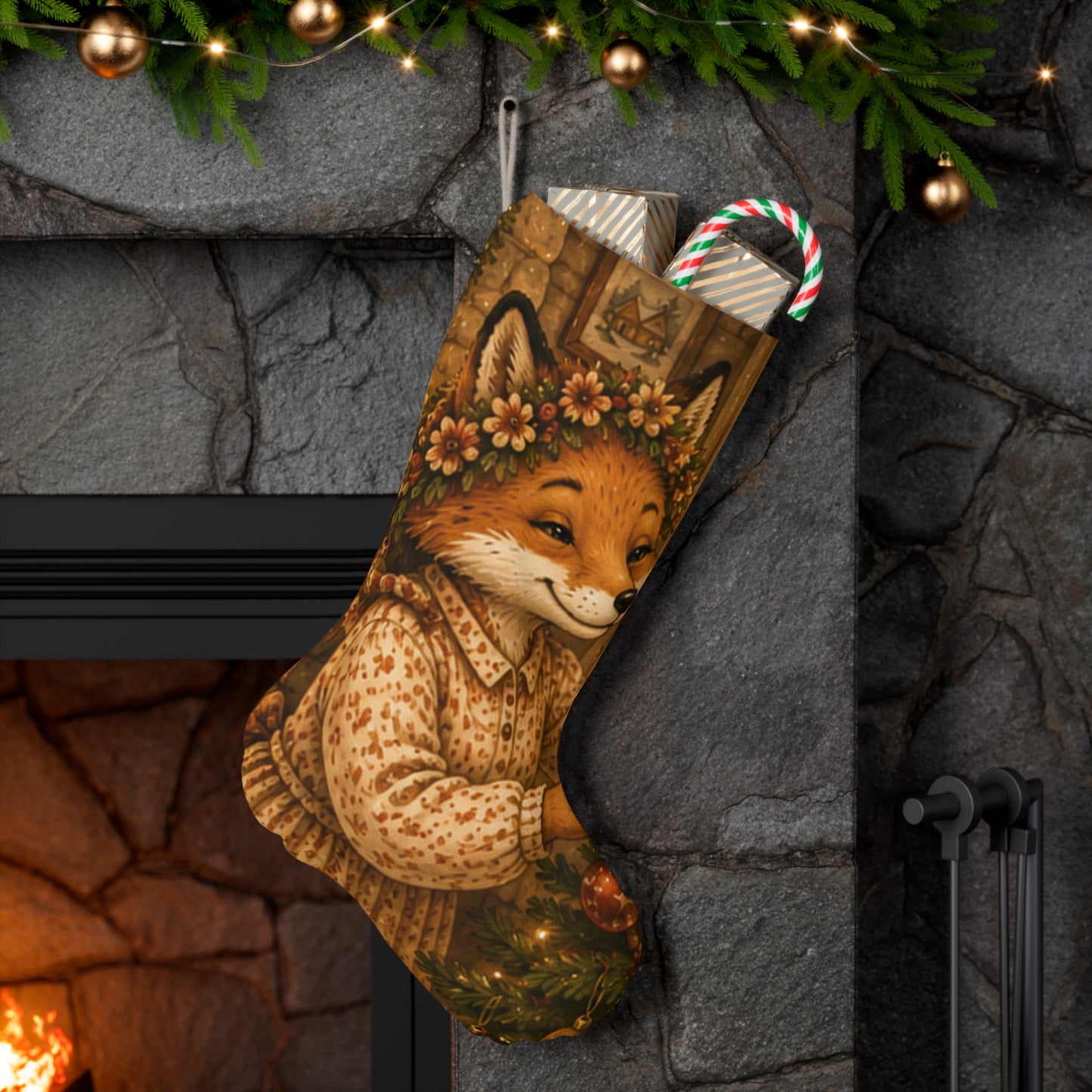 Fern’s Cozy Christmas Reversible Stocking – Fern & Tree