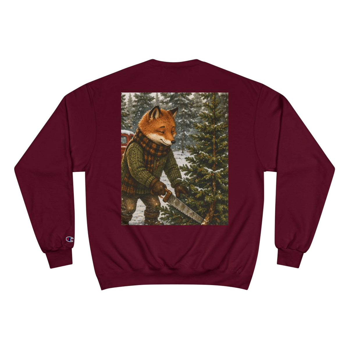 Finn’s Cozy Christmas Tree Adventure Champion Sweatshirt