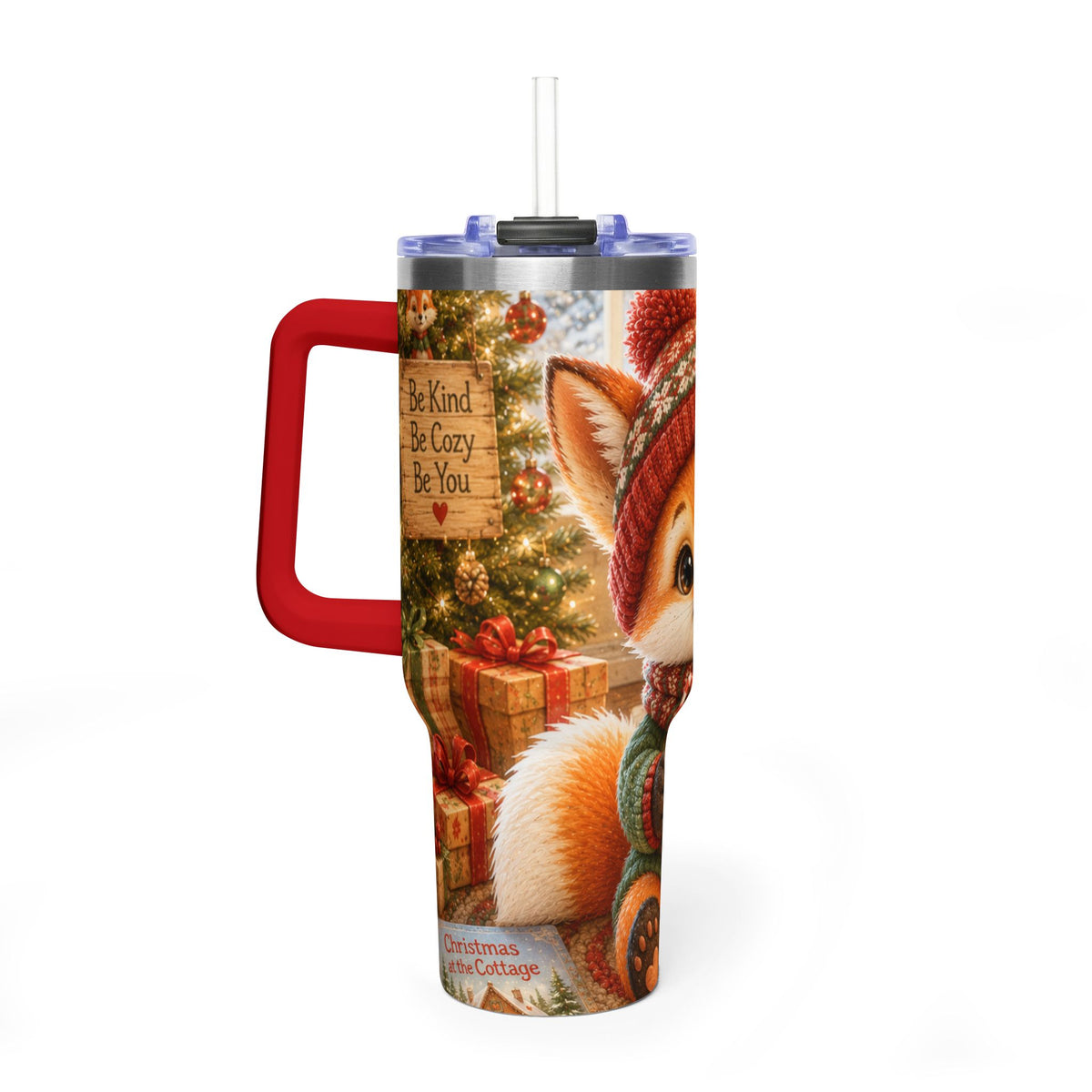 Christmas 40oz Tumbler – Insulated Holiday Travel Cup | Lil Pip's Kozy Fox Cottage
