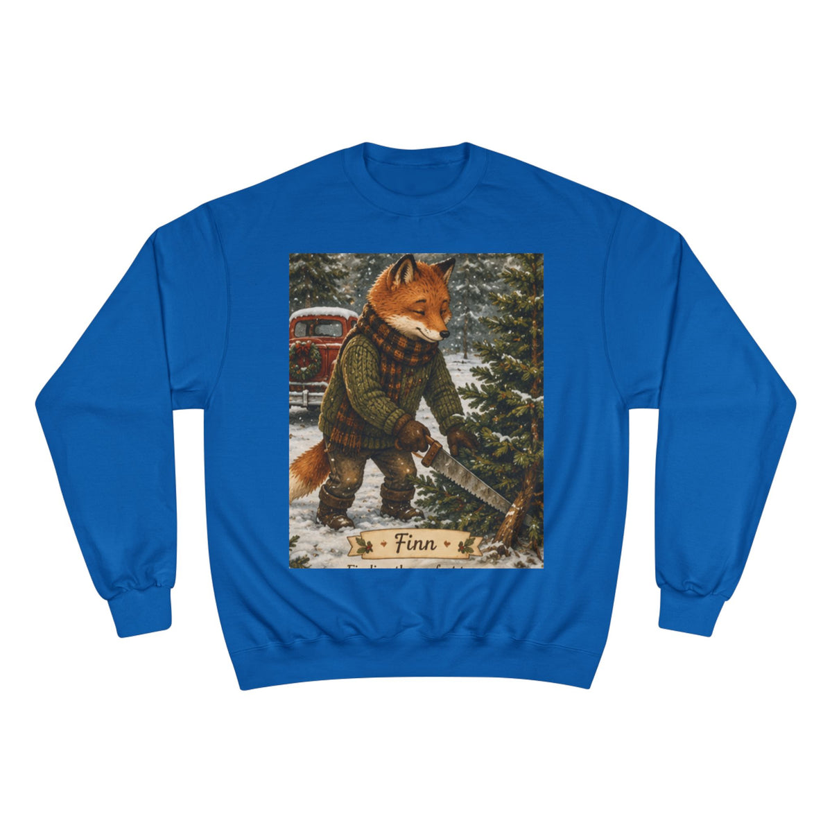 Finn’s Cozy Christmas Tree Adventure Champion Sweatshirt