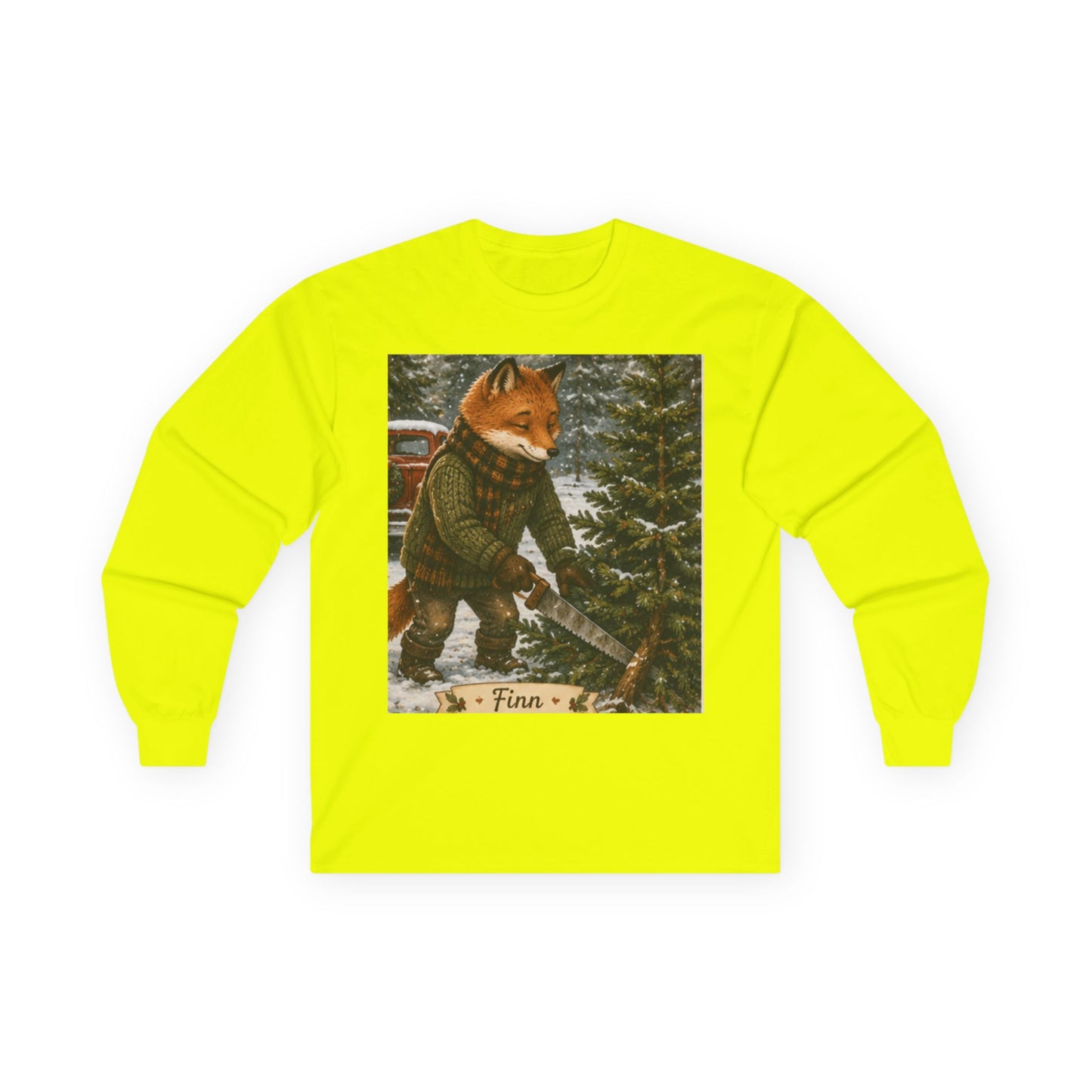 Finn’s Cozy Christmas Tree Adventure Long Sleeve T-Shirt