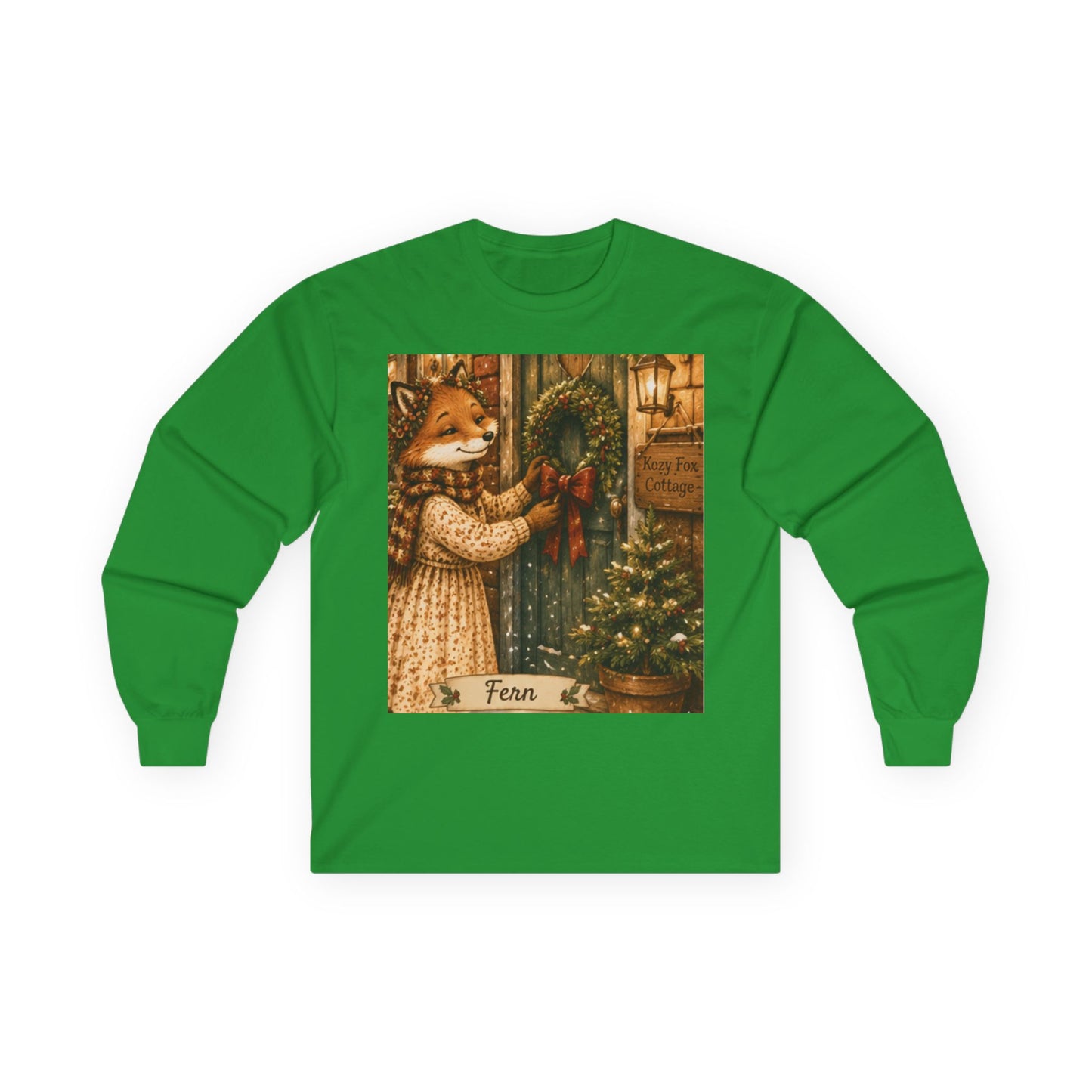 Fern’s Cozy Christmas Wreath Welcome Long Sleeve T-Shirt
