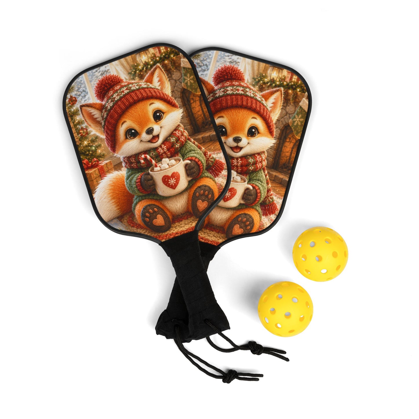 Christmas Pickleball Paddle Set – Holiday Gift for Pickleball Players | Lil Pip's Kozy Fox Cottage