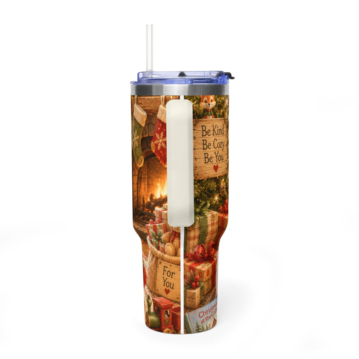 Christmas 40oz Tumbler – Insulated Holiday Travel Cup | Lil Pip's Kozy Fox Cottage