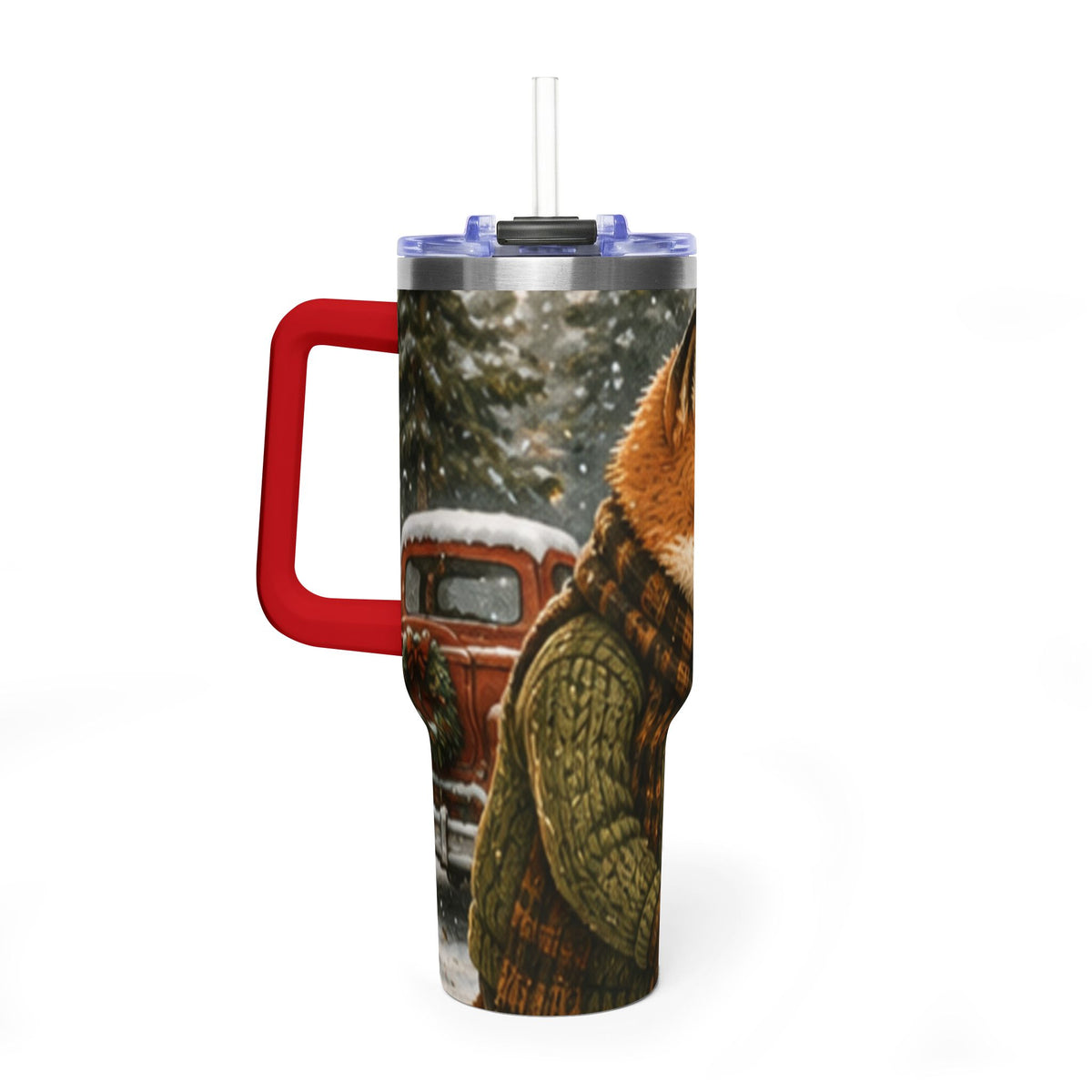Christmas 40oz Tumbler – Insulated Holiday Travel Cup | Finn's Kozy Fox Cottage