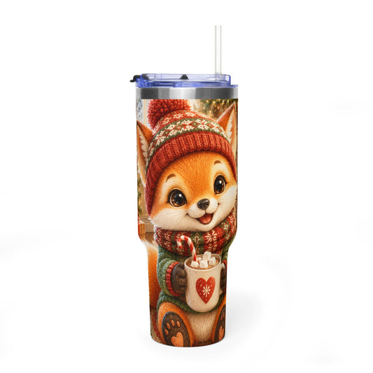 Christmas 40oz Tumbler – Insulated Holiday Travel Cup | Lil Pip's Kozy Fox Cottage