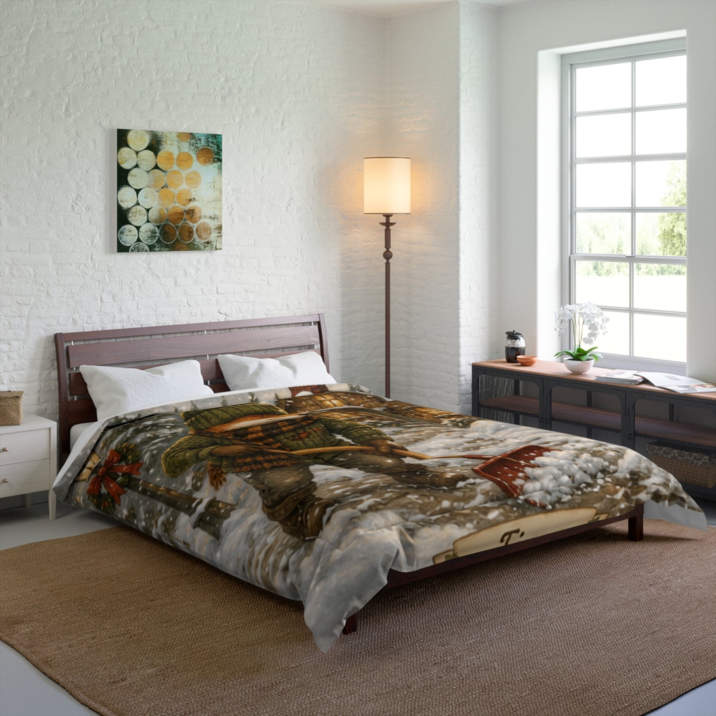 Christmas Comforter – Cozy Snow Day Holiday Bedding | Finn's Kozy Fox Cottage