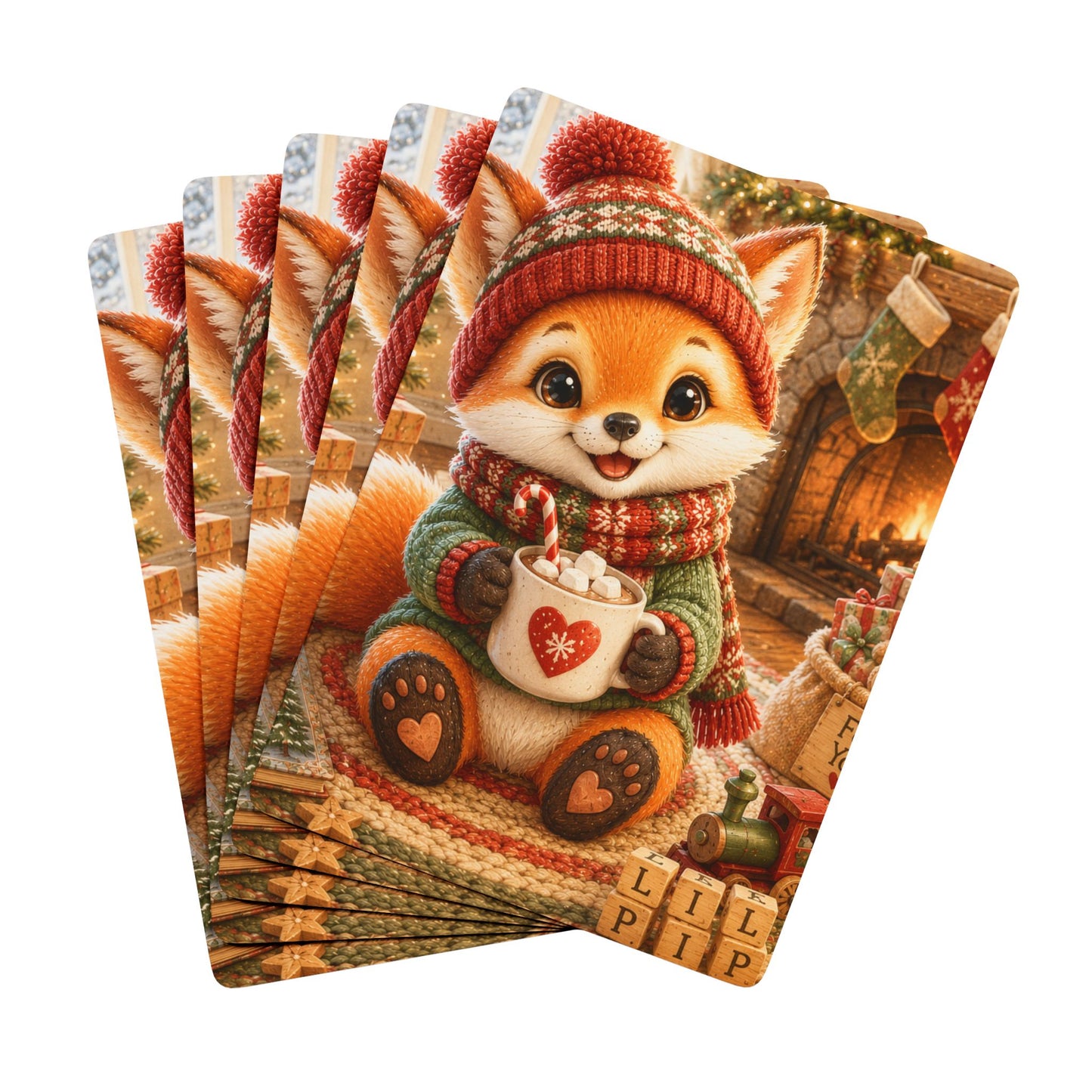 Christmas Playing Cards – Festive Holiday Card Game | Lil Pip's Kozy Fox Cottage