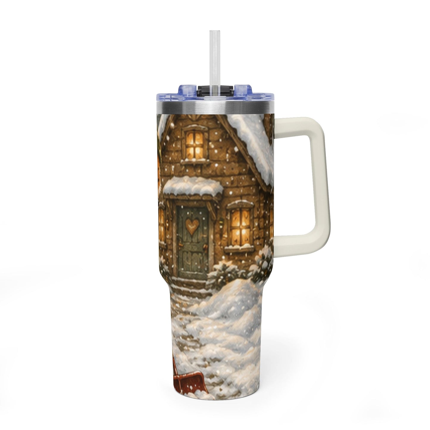 40oz Vacuum Thermal Tumbler – Insulated Travel Cup, Christmas Gift | Kozy Fox Cottage