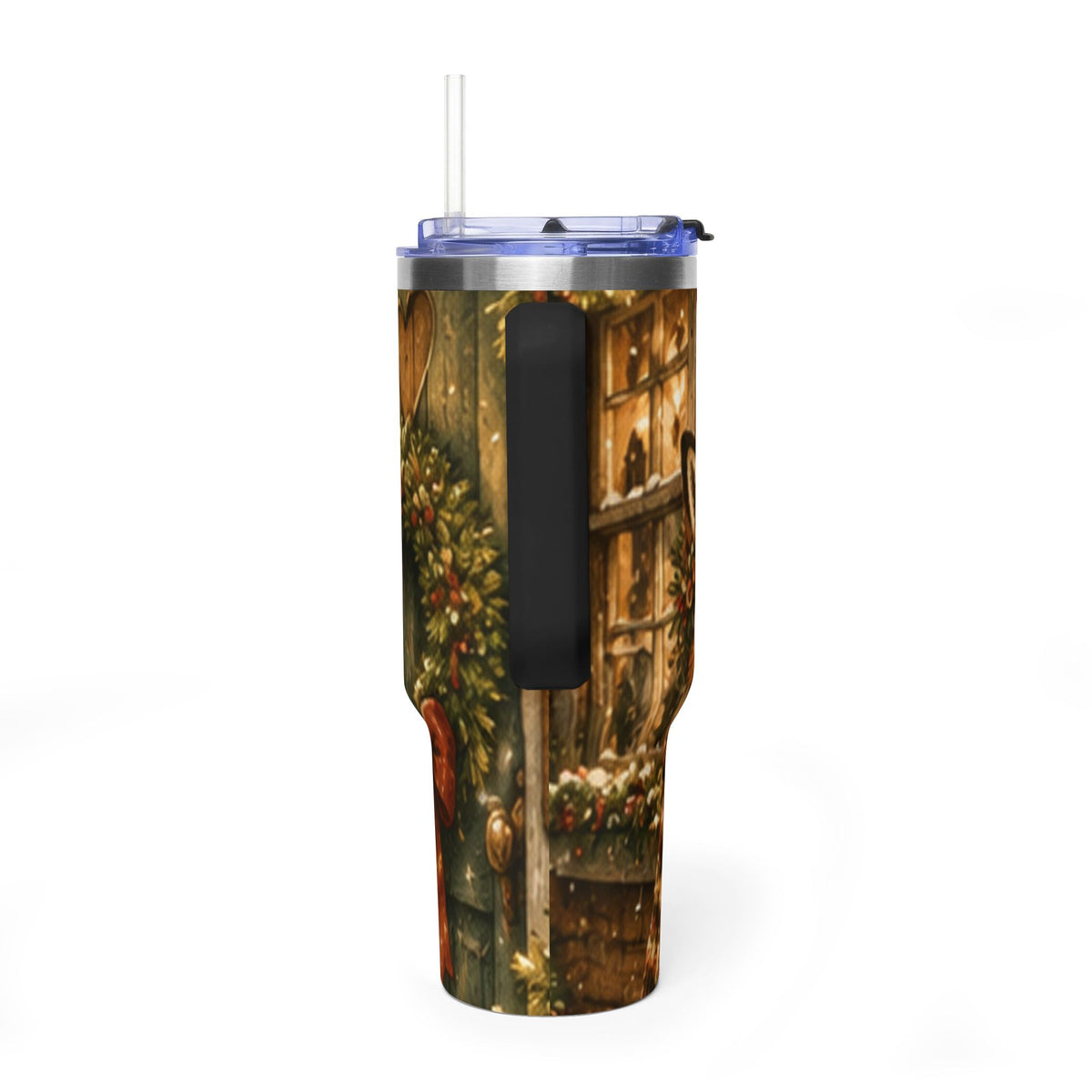 Christmas 40oz Tumbler – Insulated Welcome Home Holiday Cup | Fern's Kozy Fox Cottage