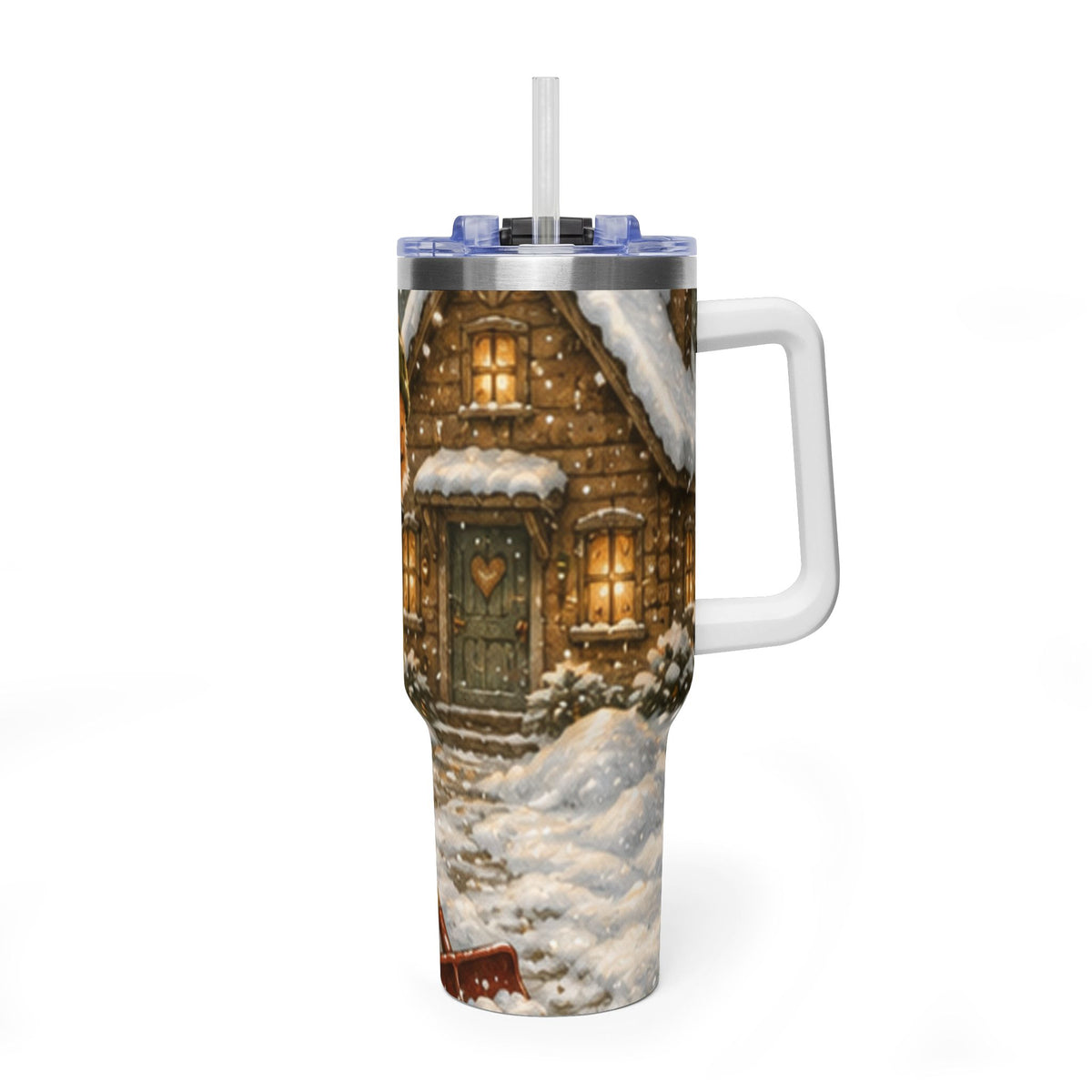 40oz Vacuum Thermal Tumbler – Insulated Travel Cup, Christmas Gift | Kozy Fox Cottage