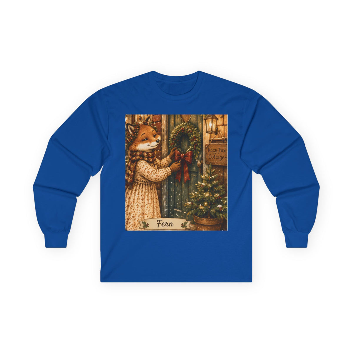 Fern’s Cozy Christmas Wreath Welcome Long Sleeve T-Shirt