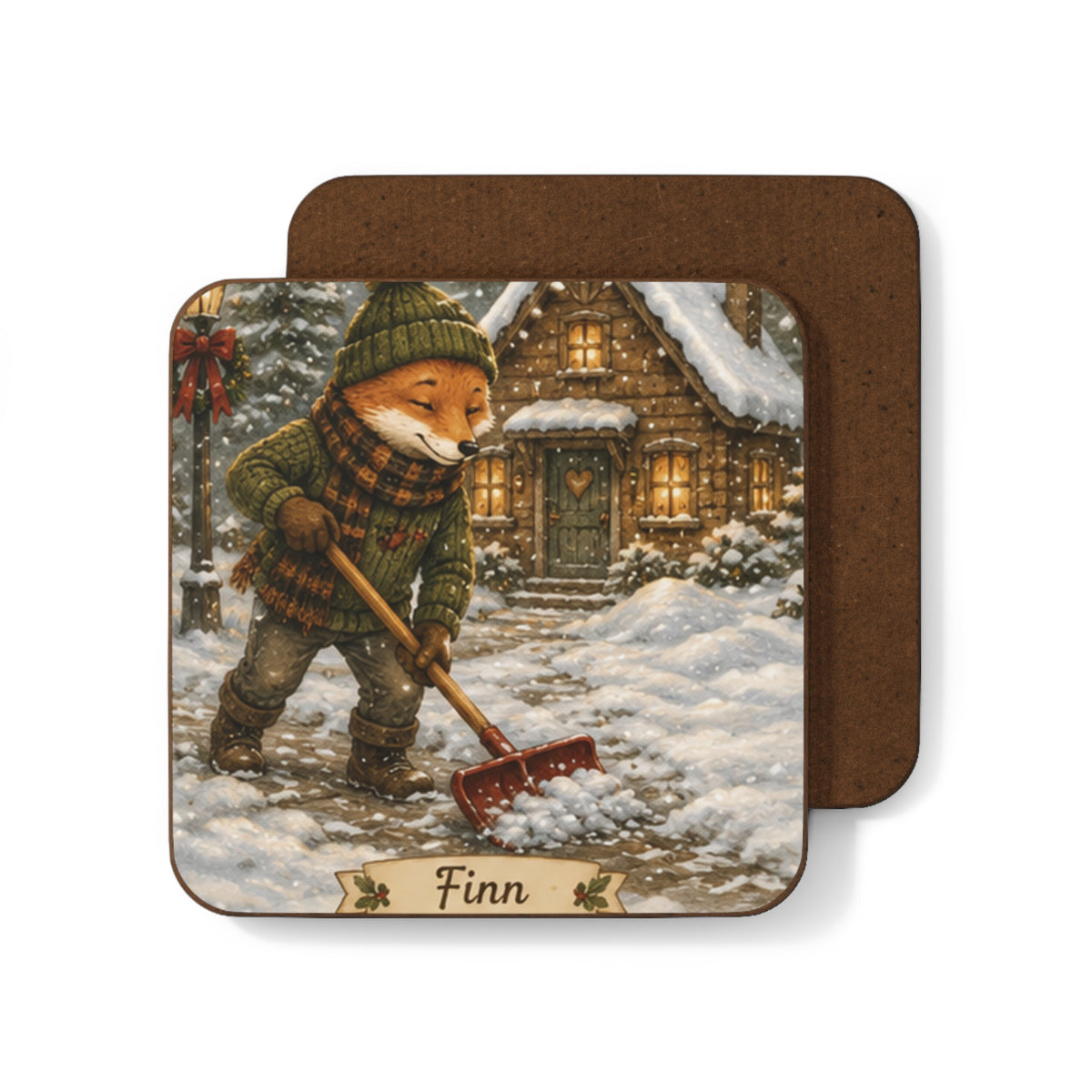 Hardboard Back Coaster – Holiday Drink Coaster, Christmas Gift | Kozy Fox Cottage