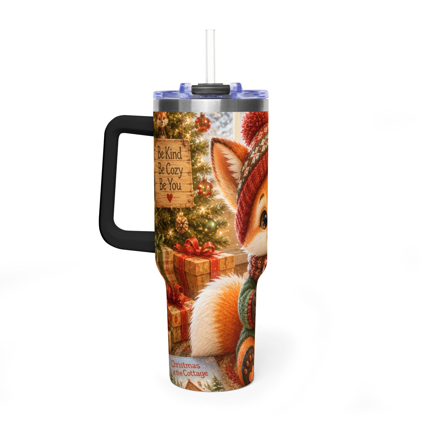 Christmas 40oz Tumbler – Insulated Holiday Travel Cup | Lil Pip's Kozy Fox Cottage