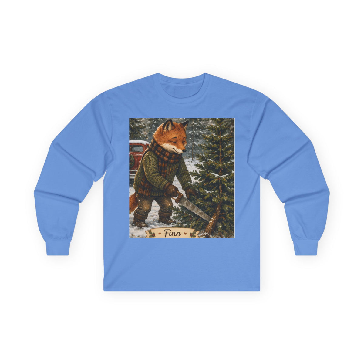 Finn’s Cozy Christmas Tree Adventure Long Sleeve T-Shirt