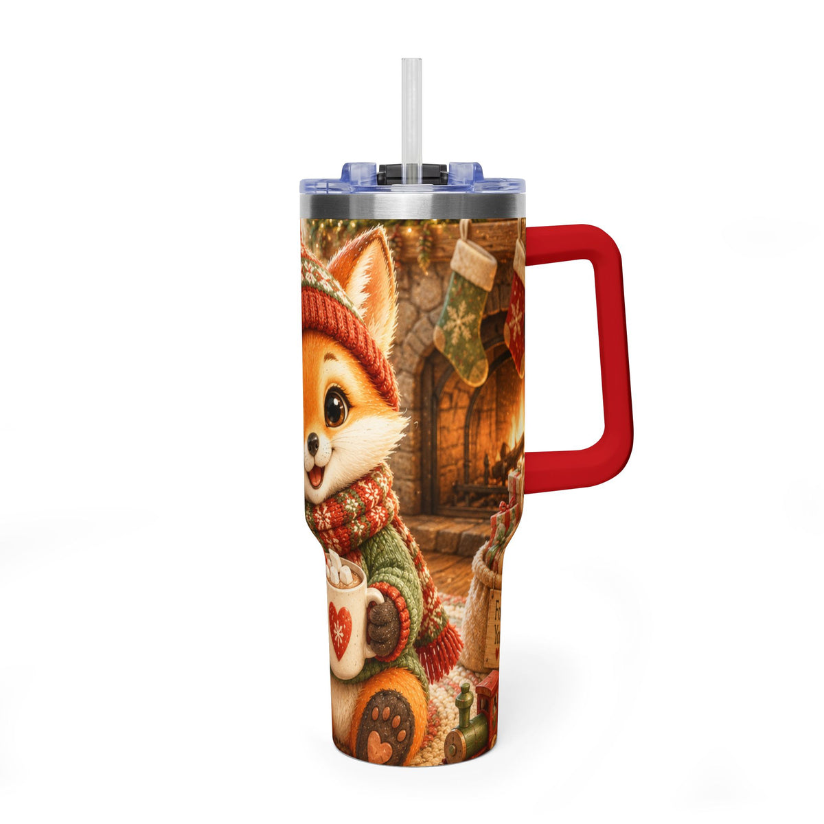 Christmas 40oz Tumbler – Insulated Holiday Travel Cup | Lil Pip's Kozy Fox Cottage