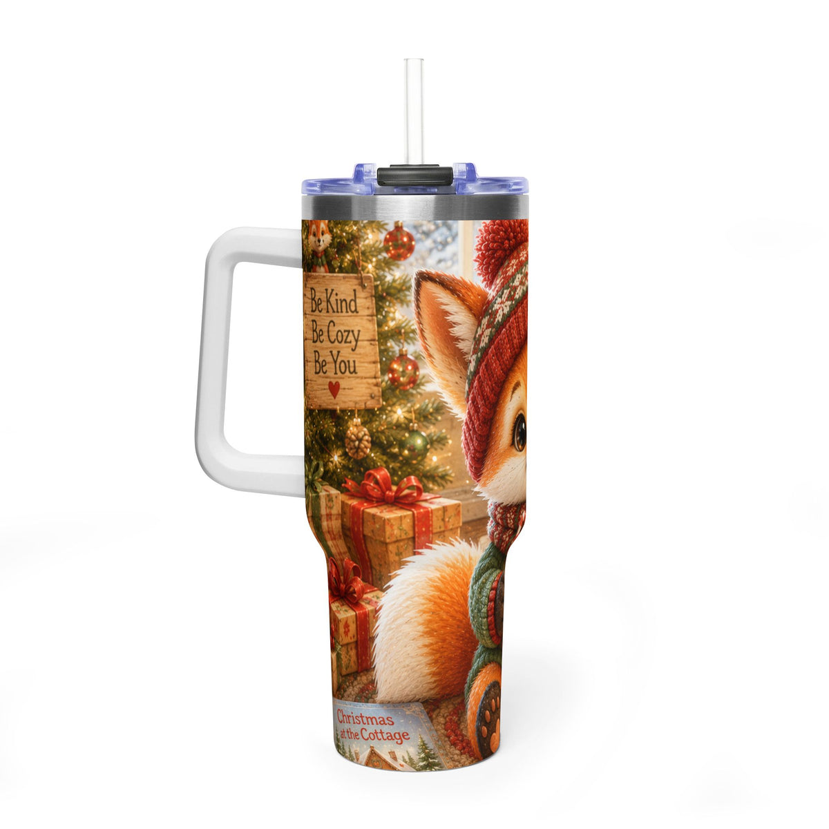 Christmas 40oz Tumbler – Insulated Holiday Travel Cup | Lil Pip's Kozy Fox Cottage