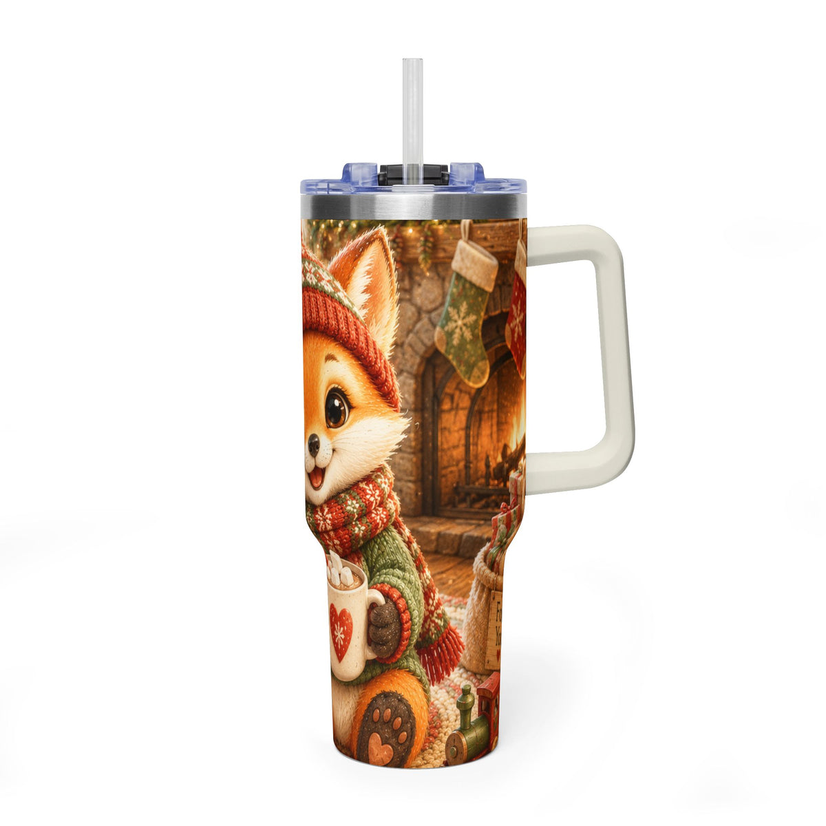 Christmas 40oz Tumbler – Insulated Holiday Travel Cup | Lil Pip's Kozy Fox Cottage