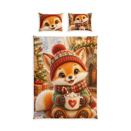 Christmas Comforter & Pillow Sham Set – Cozy Holiday Bedding | Lil Pip's Kozy Fox Cottage