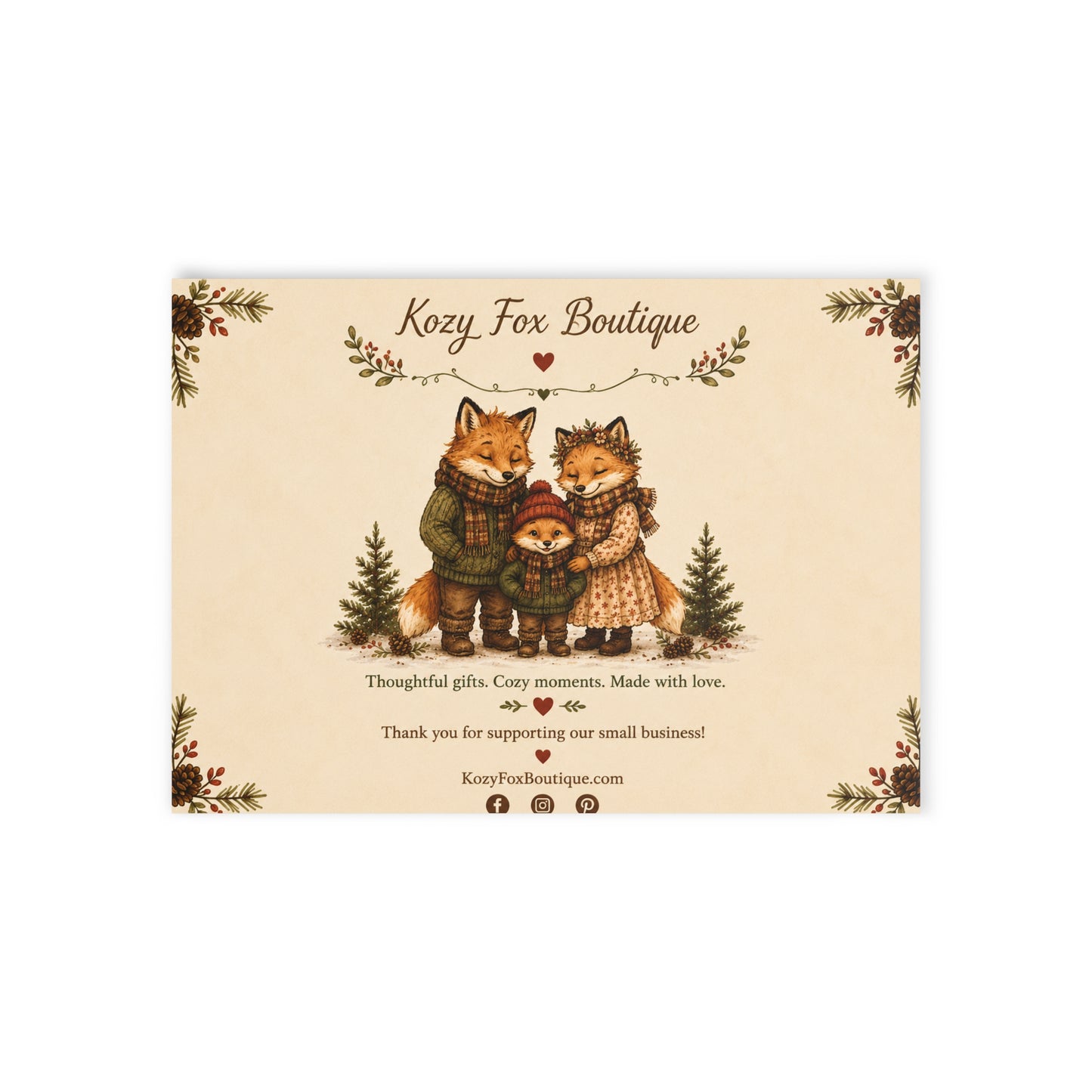 Finn’s Cozy Christmas Tree Adventure Holiday Card – Family Back