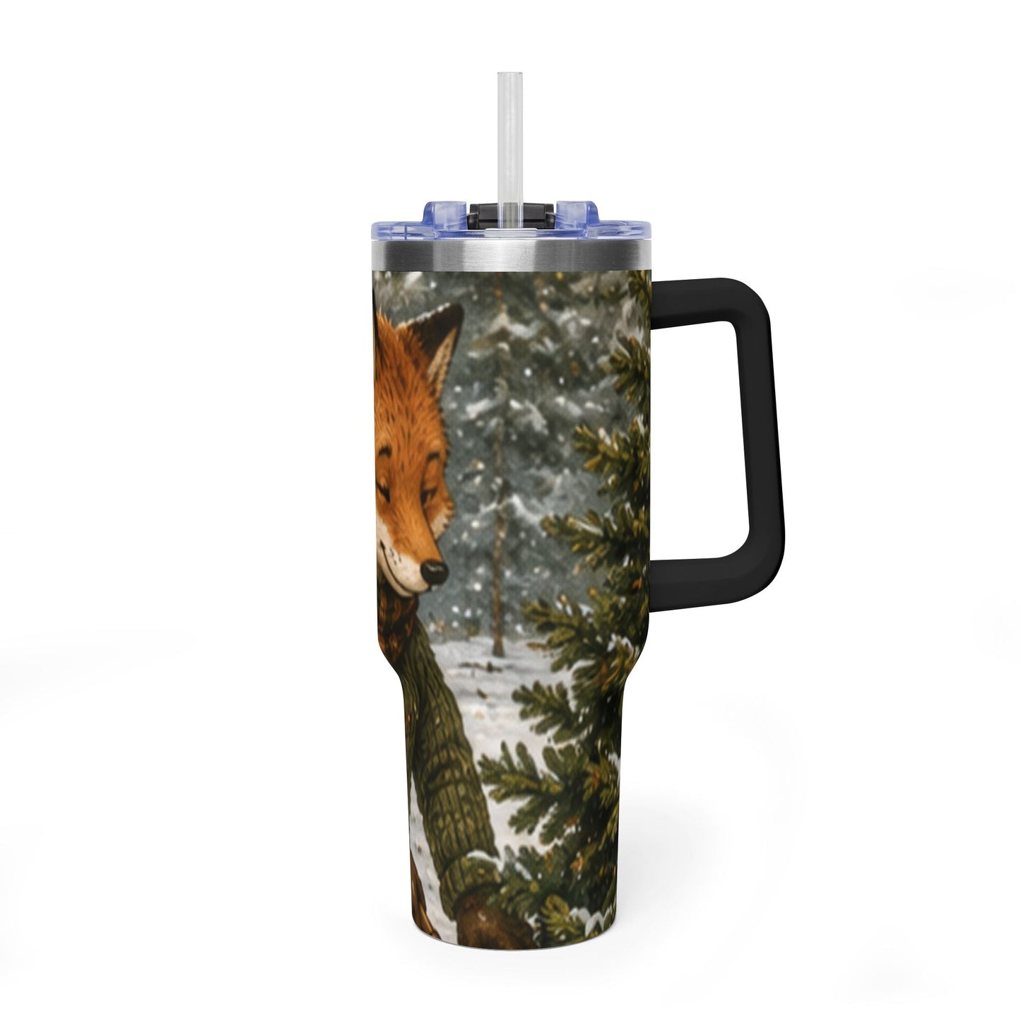 Christmas 40oz Tumbler – Insulated Holiday Travel Cup | Finn's Kozy Fox Cottage