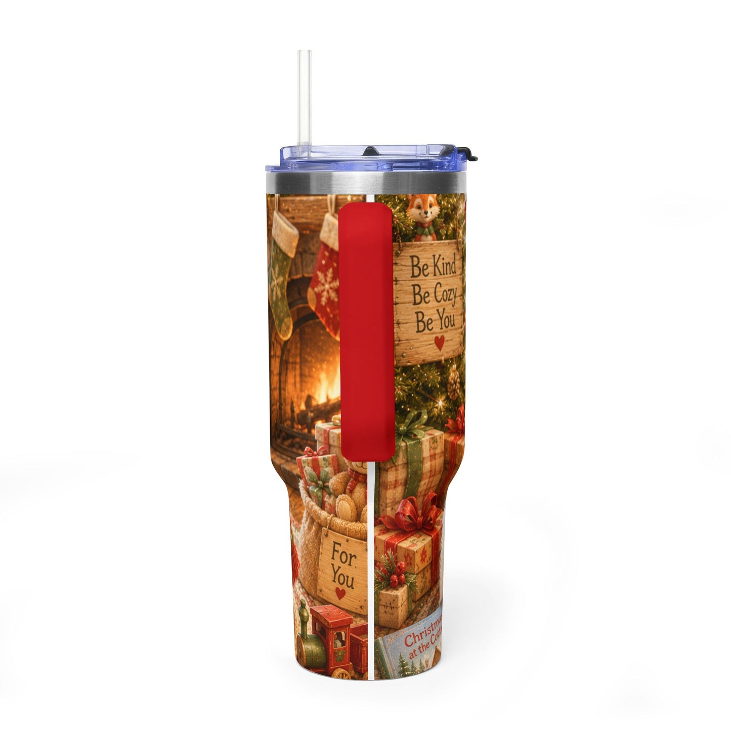 Christmas 40oz Tumbler – Insulated Holiday Travel Cup | Lil Pip's Kozy Fox Cottage