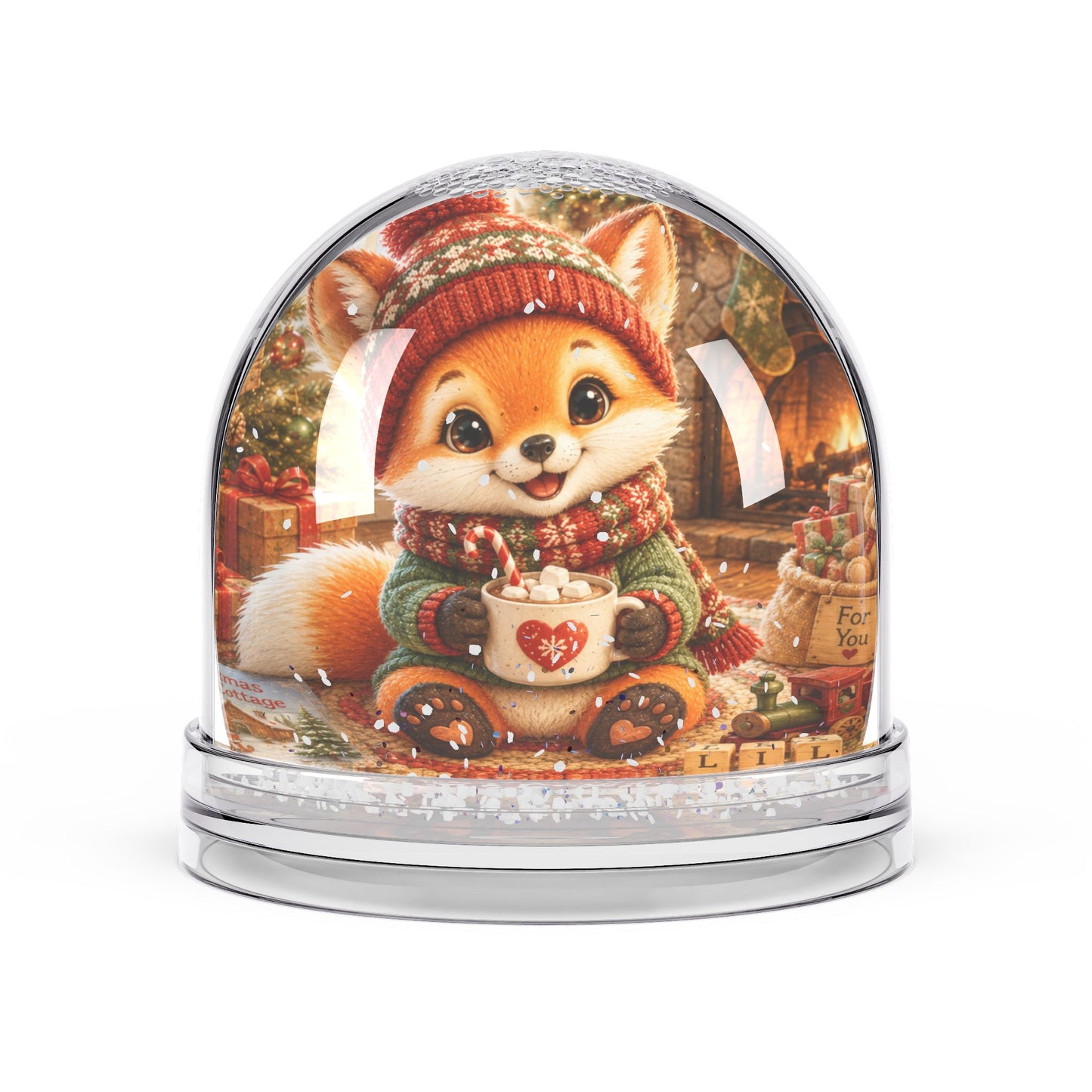 Christmas Snow Globe – Cozy Woodland Holiday Decoration | Lil Pip's Kozy Fox Cottage