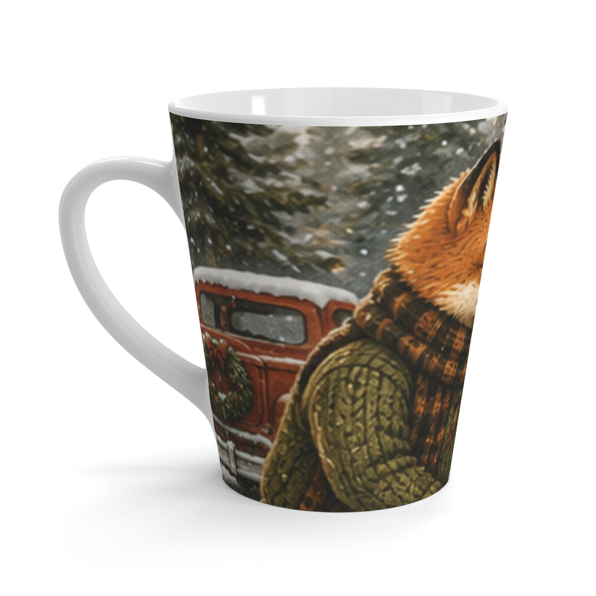 Christmas Latte Mug – Woodland Adventure Holiday Coffee Mug | Finn's Kozy Fox Cottage