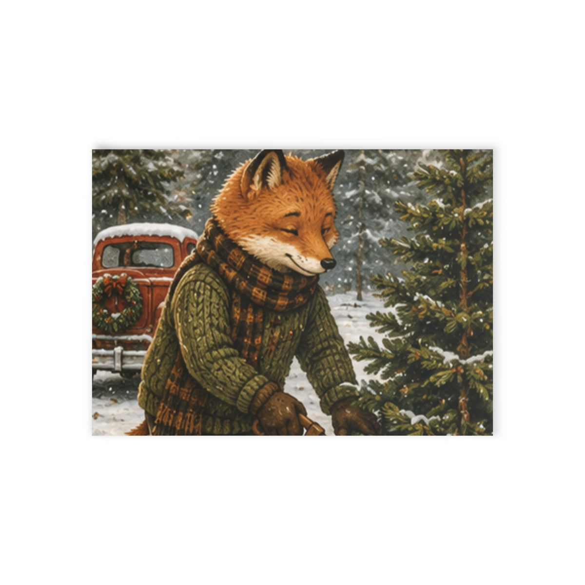 Finn’s Cozy Christmas Tree Adventure Holiday Card – Family Back