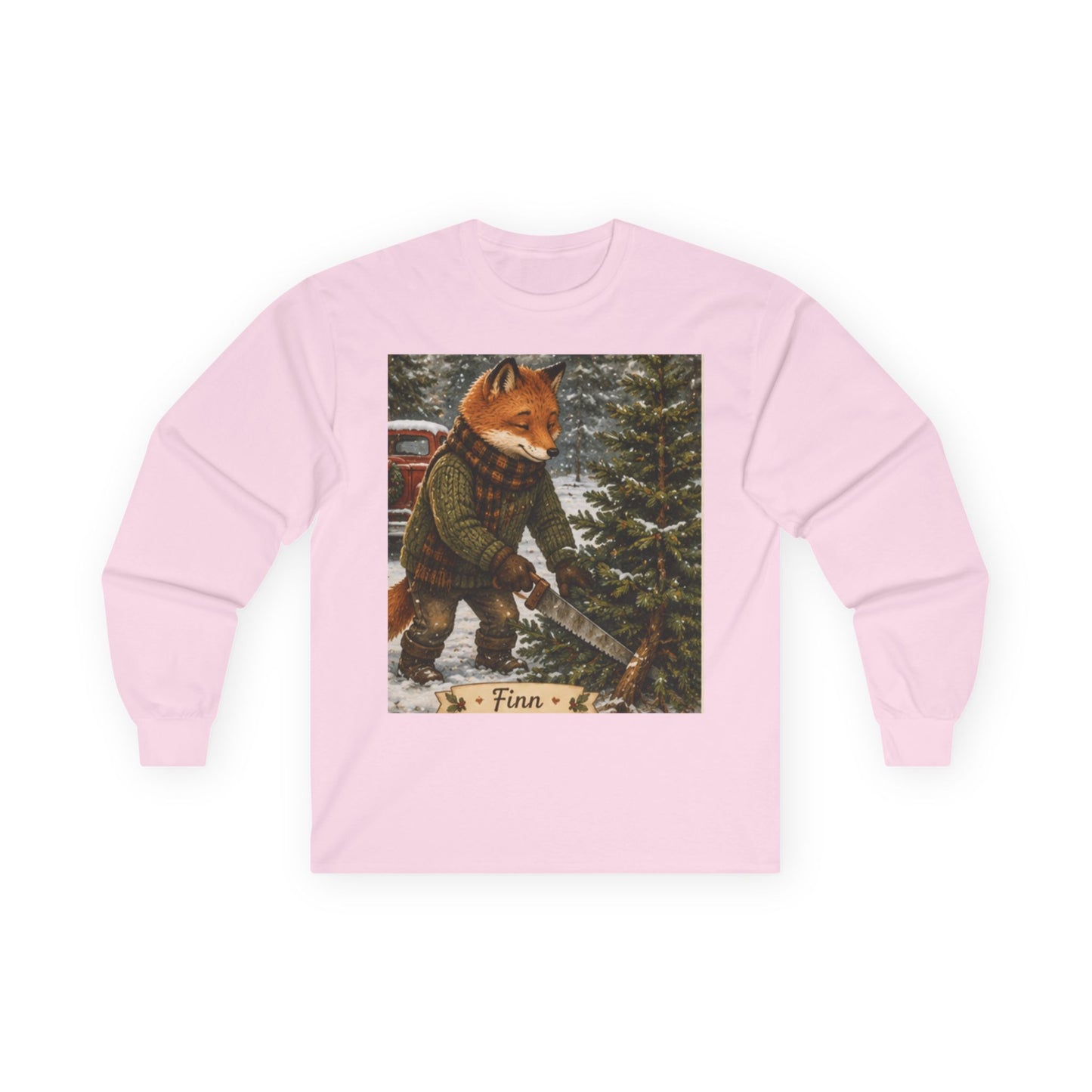 Finn’s Cozy Christmas Tree Adventure Long Sleeve T-Shirt