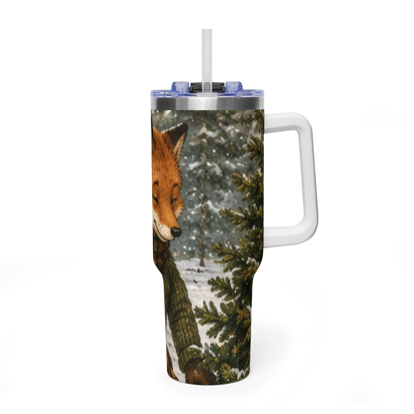 Christmas 40oz Tumbler – Insulated Holiday Travel Cup | Finn's Kozy Fox Cottage