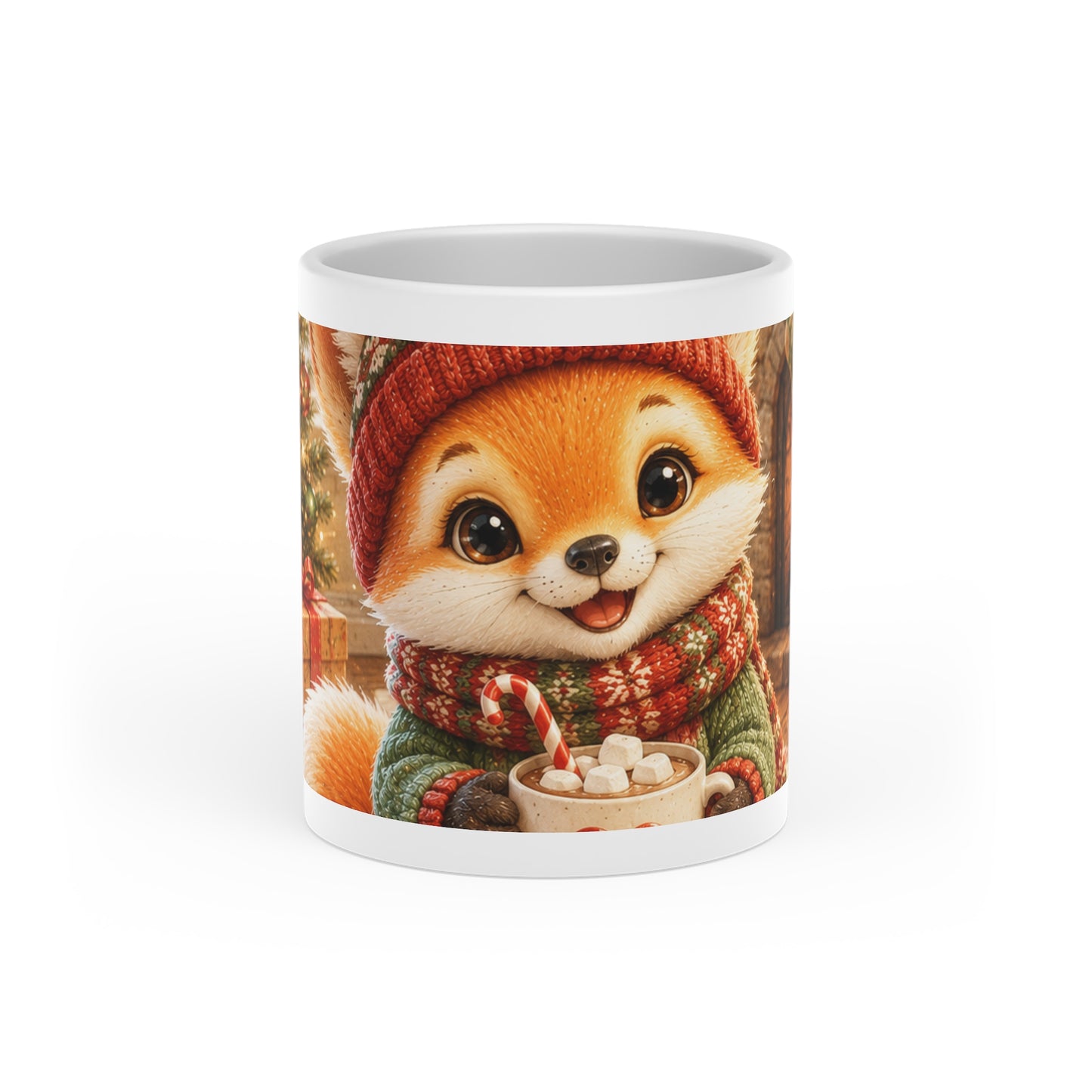 Christmas Heart Handle Mug – Festive Holiday Coffee Mug | Lil Pip's Kozy Fox Cottage