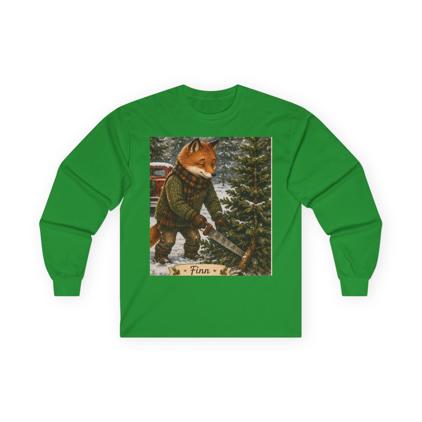 Finn’s Cozy Christmas Tree Adventure Long Sleeve T-Shirt