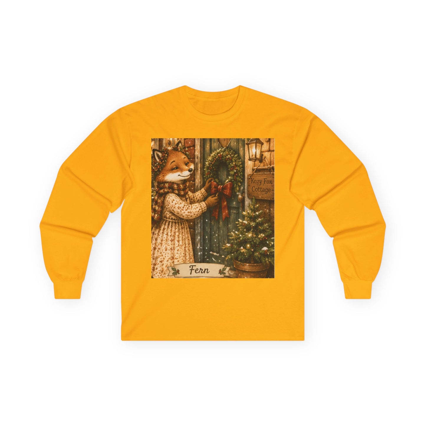 Fern’s Cozy Christmas Wreath Welcome Long Sleeve T-Shirt