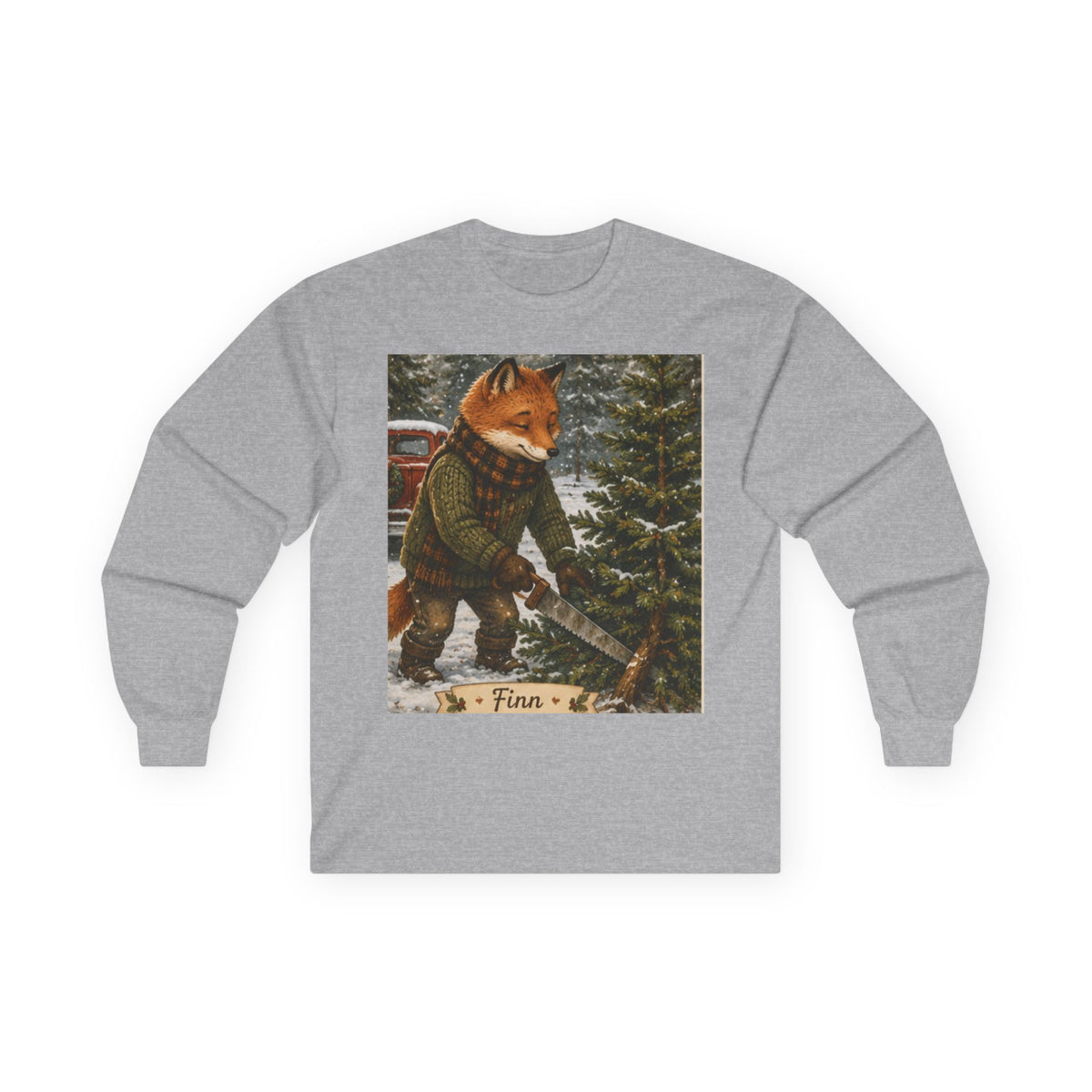 Finn’s Cozy Christmas Tree Adventure Long Sleeve T-Shirt
