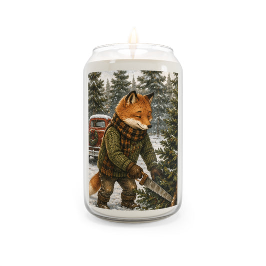 Christmas Tree Scented Soy Candle – Woodland Holiday Candle Gift | Finn's Kozy Fox Cottage
