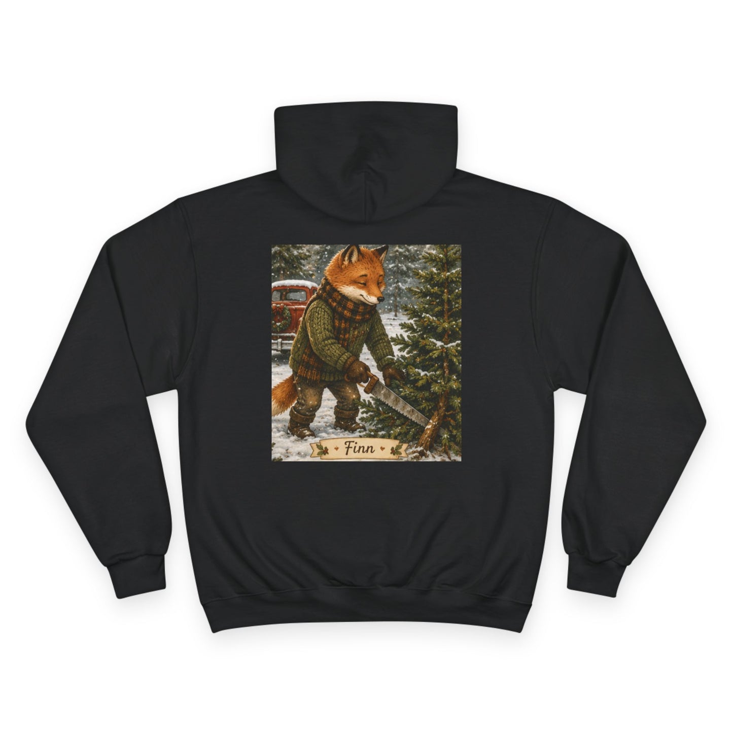 Finn’s Cozy Christmas Tree Adventure Champion Hoodie