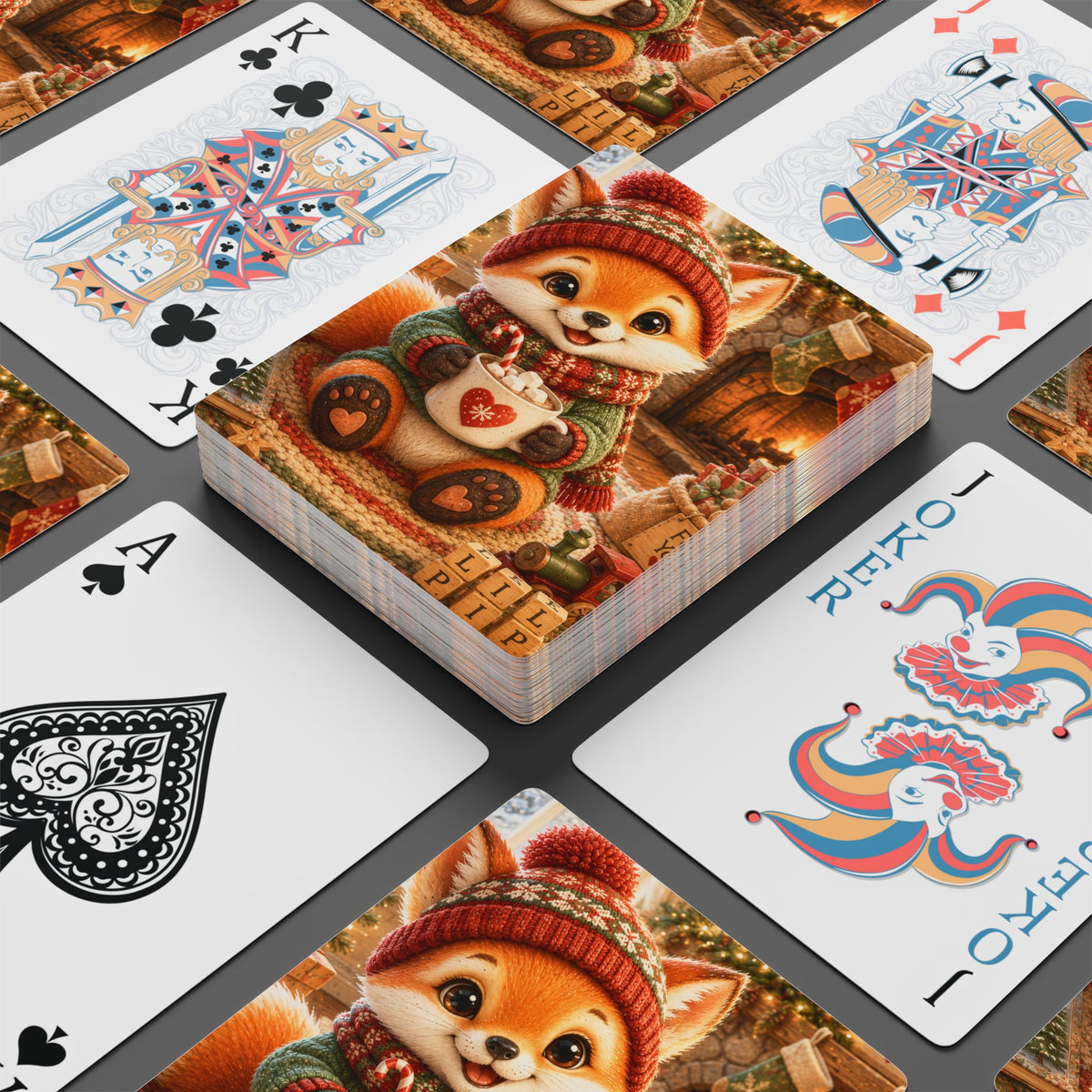 Christmas Playing Cards – Festive Holiday Card Game | Lil Pip's Kozy Fox Cottage