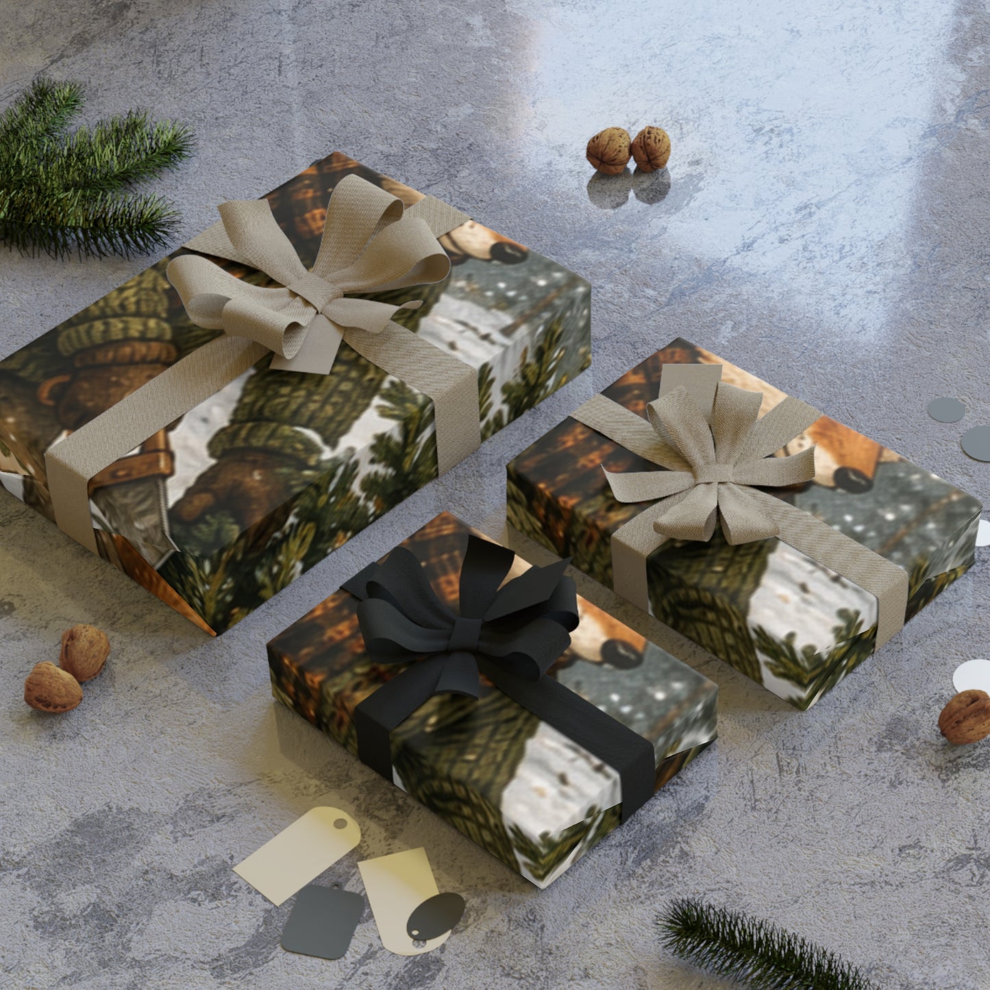 Finn’s Cozy Christmas Tree Adventure Gift Wrapping Paper