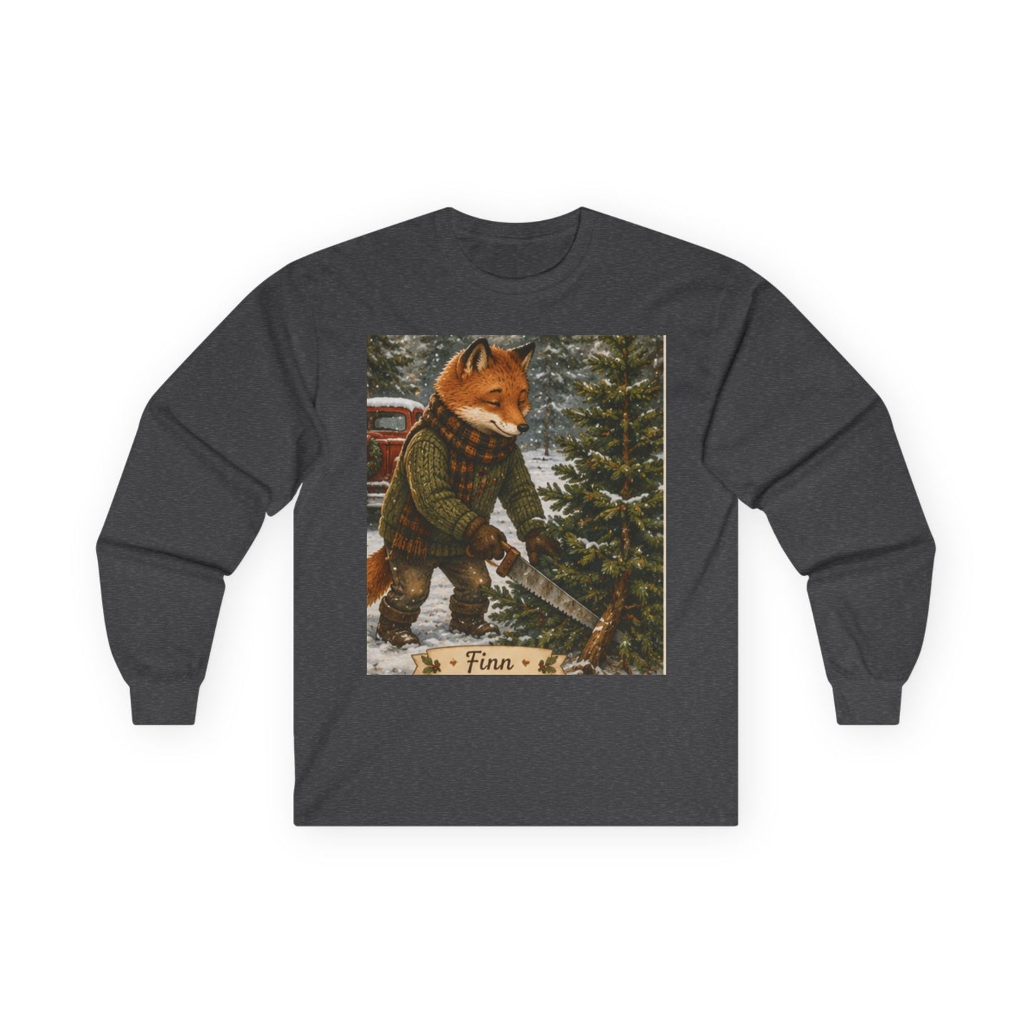 Finn’s Cozy Christmas Tree Adventure Long Sleeve T-Shirt
