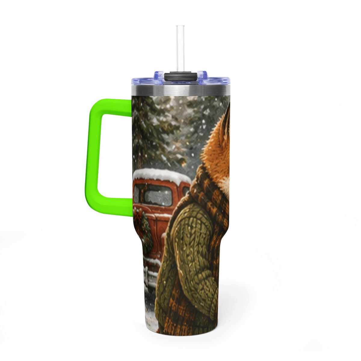 Christmas 40oz Tumbler – Insulated Holiday Travel Cup | Finn's Kozy Fox Cottage