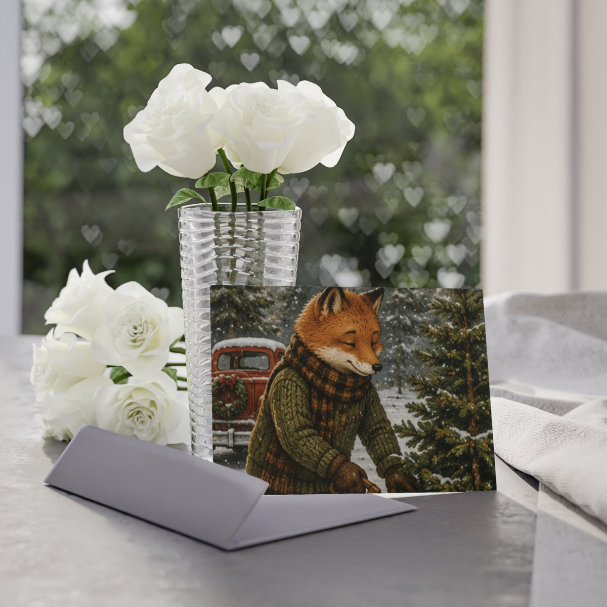 Finn’s Cozy Christmas Tree Adventure Holiday Card – Family Back