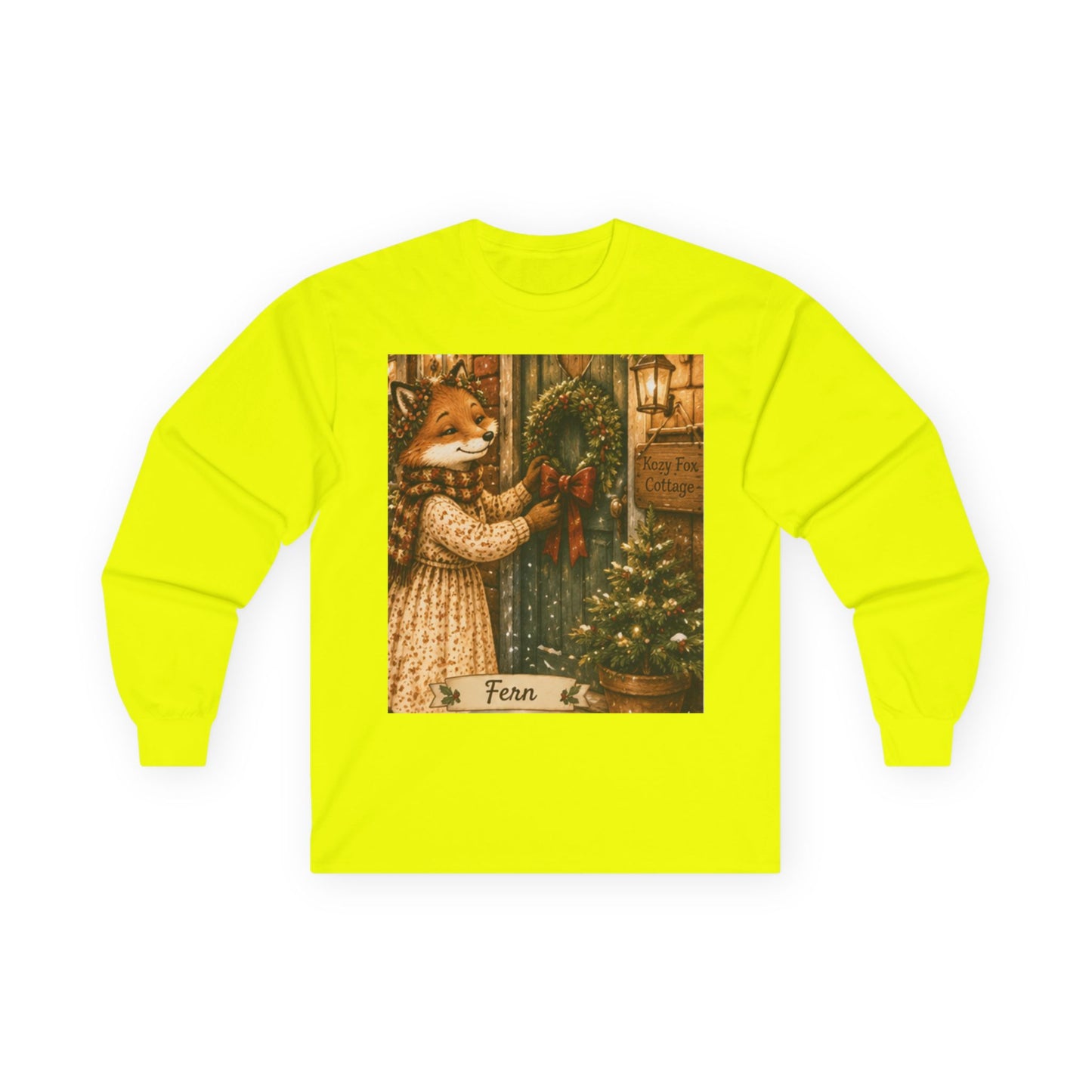 Fern’s Cozy Christmas Wreath Welcome Long Sleeve T-Shirt