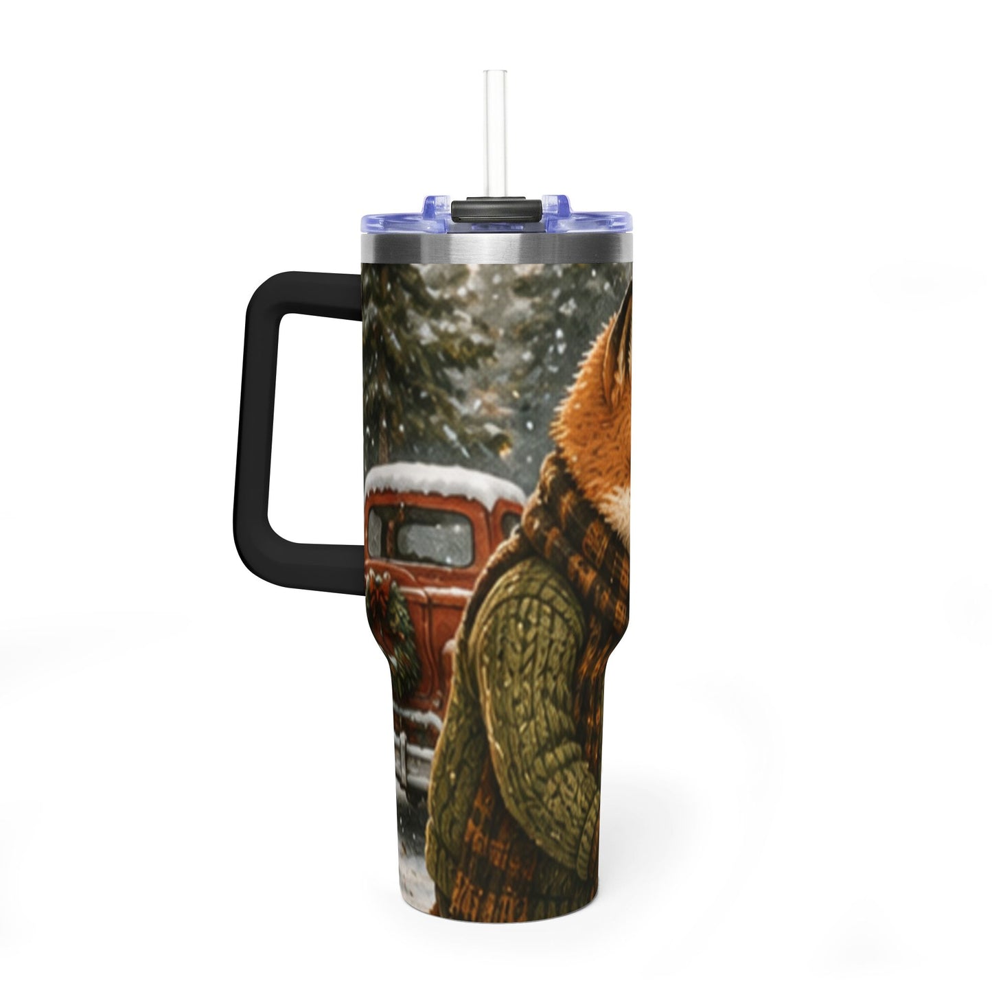 Christmas 40oz Tumbler – Insulated Holiday Travel Cup | Finn's Kozy Fox Cottage