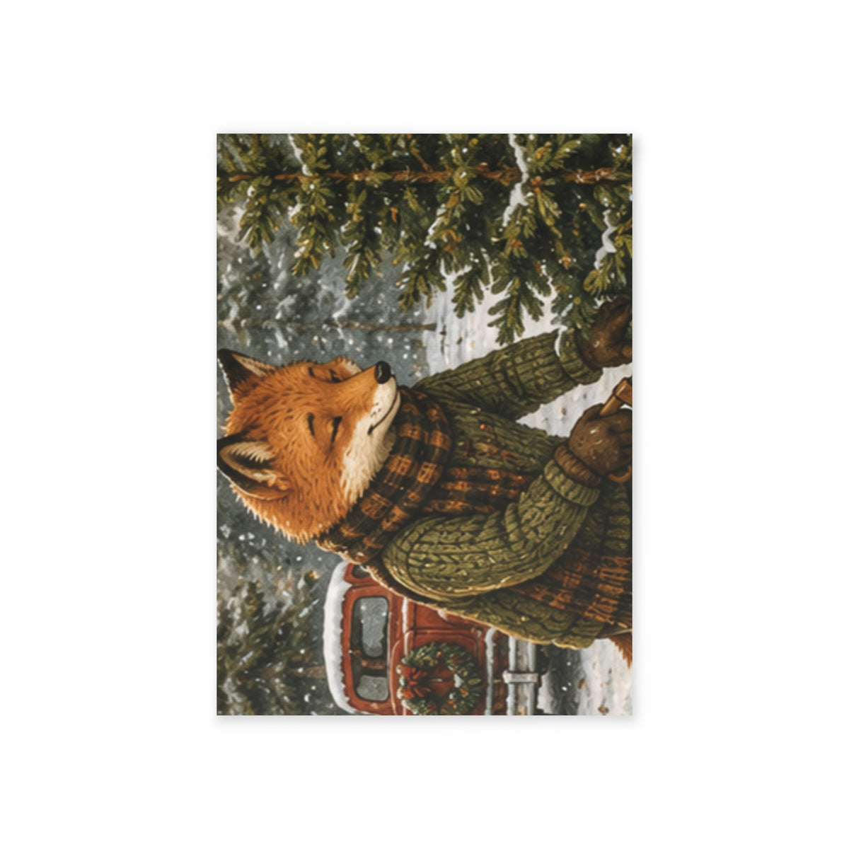 Finn’s Cozy Christmas Tree Adventure Holiday Card – Family Back
