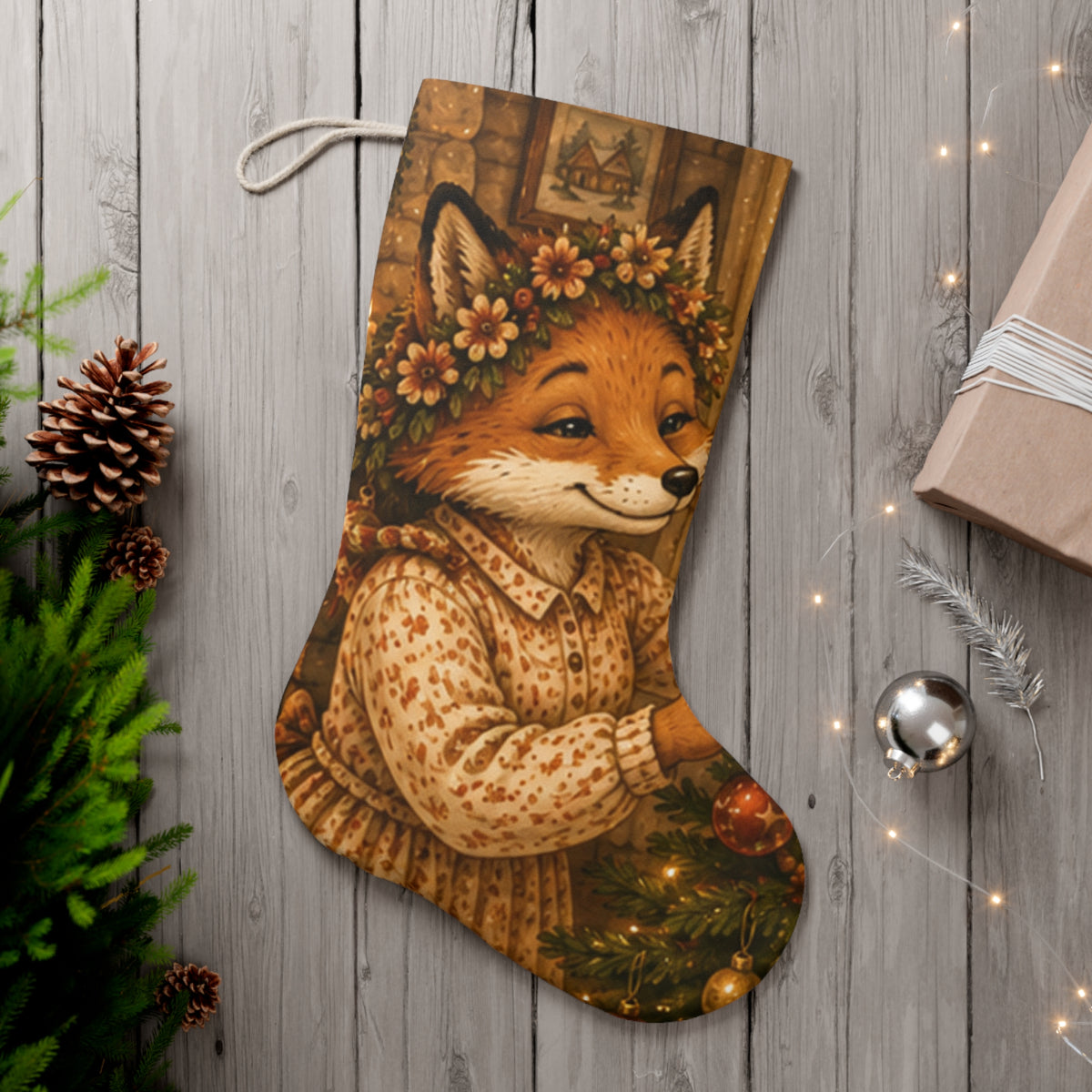 Fern’s Cozy Christmas Reversible Stocking – Fern & Tree
