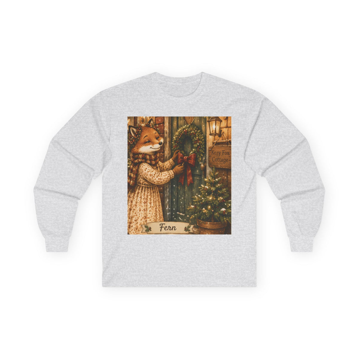 Fern’s Cozy Christmas Wreath Welcome Long Sleeve T-Shirt