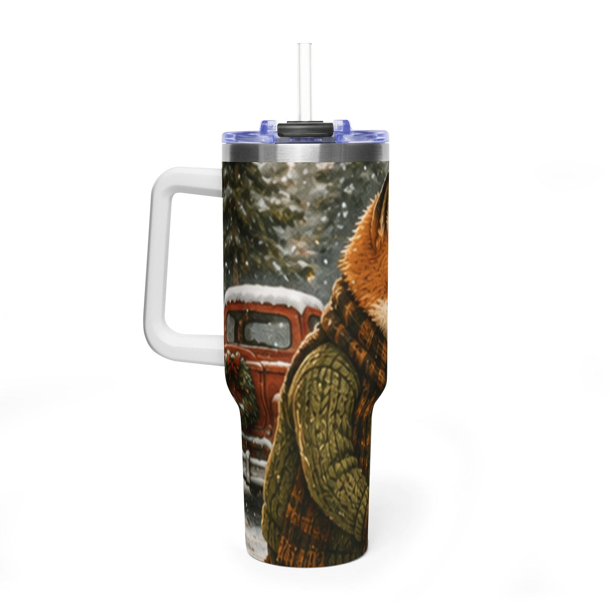 Christmas 40oz Tumbler – Insulated Holiday Travel Cup | Finn's Kozy Fox Cottage