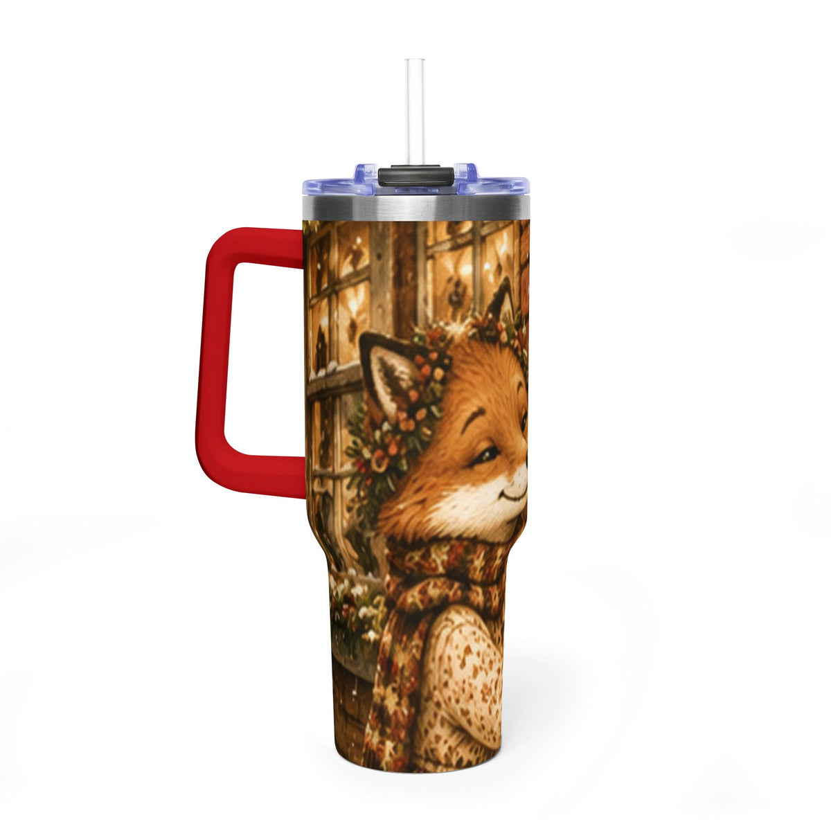 Christmas 40oz Tumbler – Insulated Welcome Home Holiday Cup | Fern's Kozy Fox Cottage